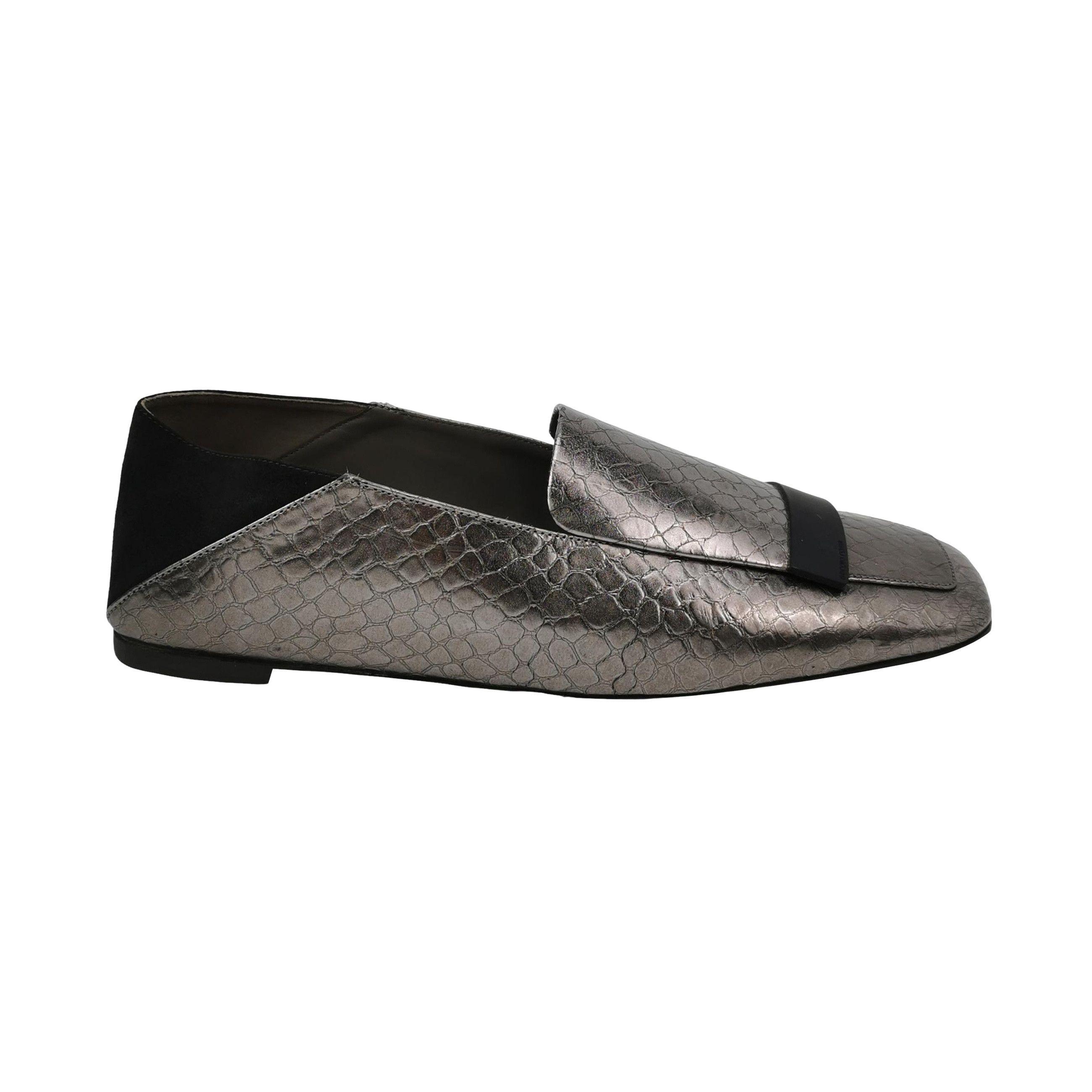 Sergio Rossi Sergio Rossi Metallic Embossed Leather Loafers 42 Size US 9 / EU 42 - 1 Thumbnail
