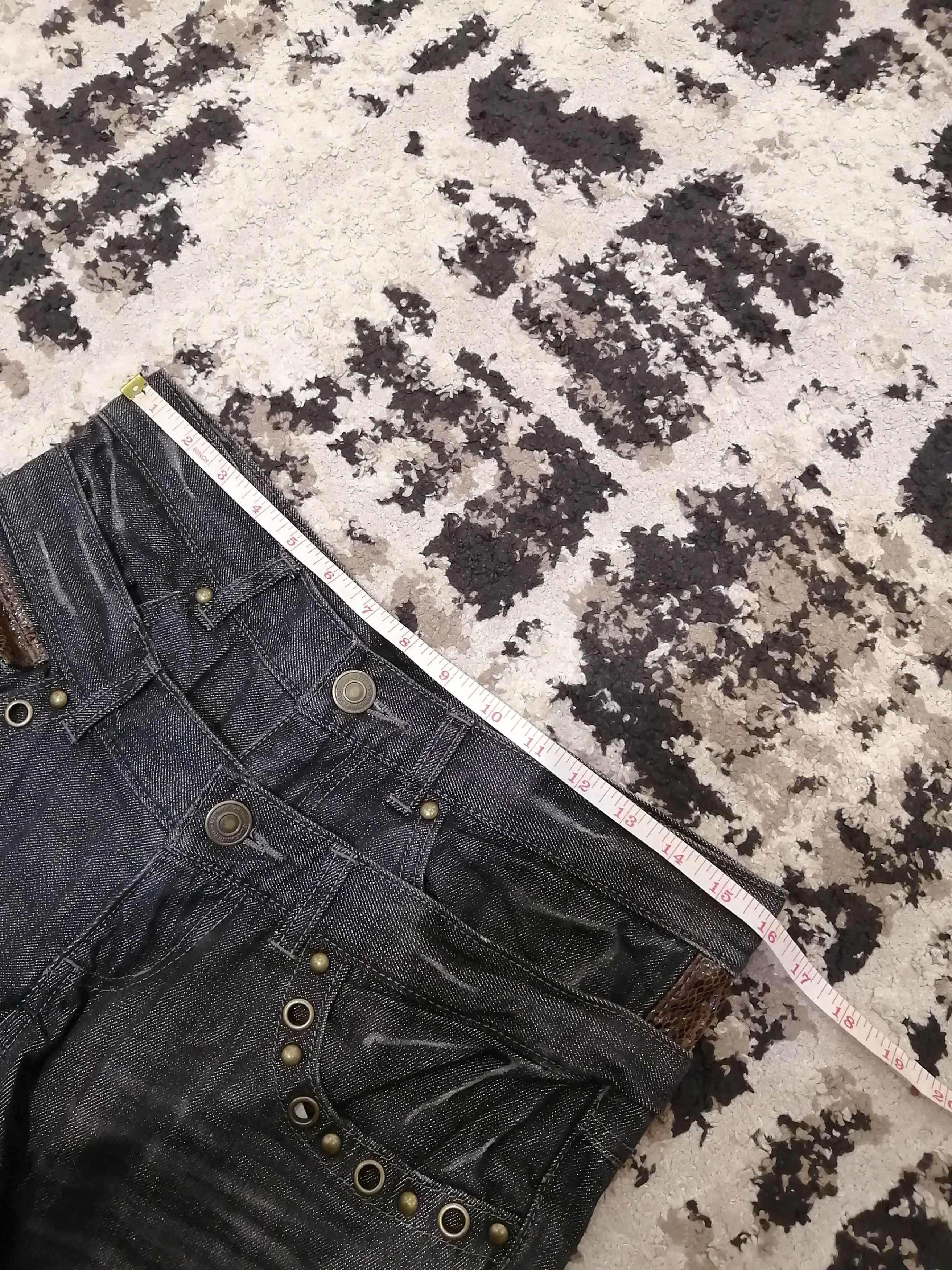 If Six Was Nine Japanese Brand Mix Leather Double Waist Jeans Size US 32 / EU 48 - 18 Thumbnail
