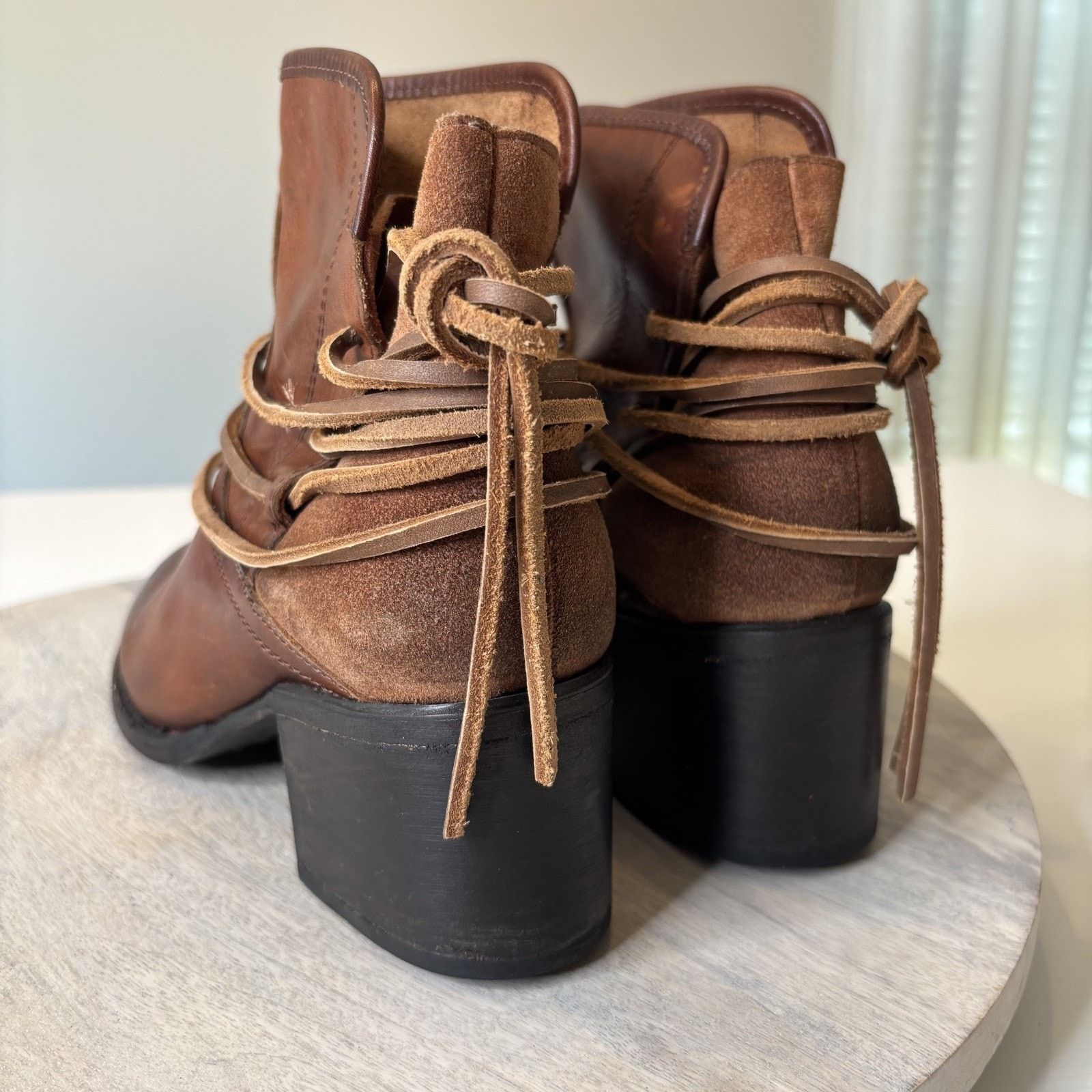 Freeman Freebird Casey Brown Ankle Boots Women’s Size 9 Distressed Size US 9 / IT 39 - 5 Thumbnail