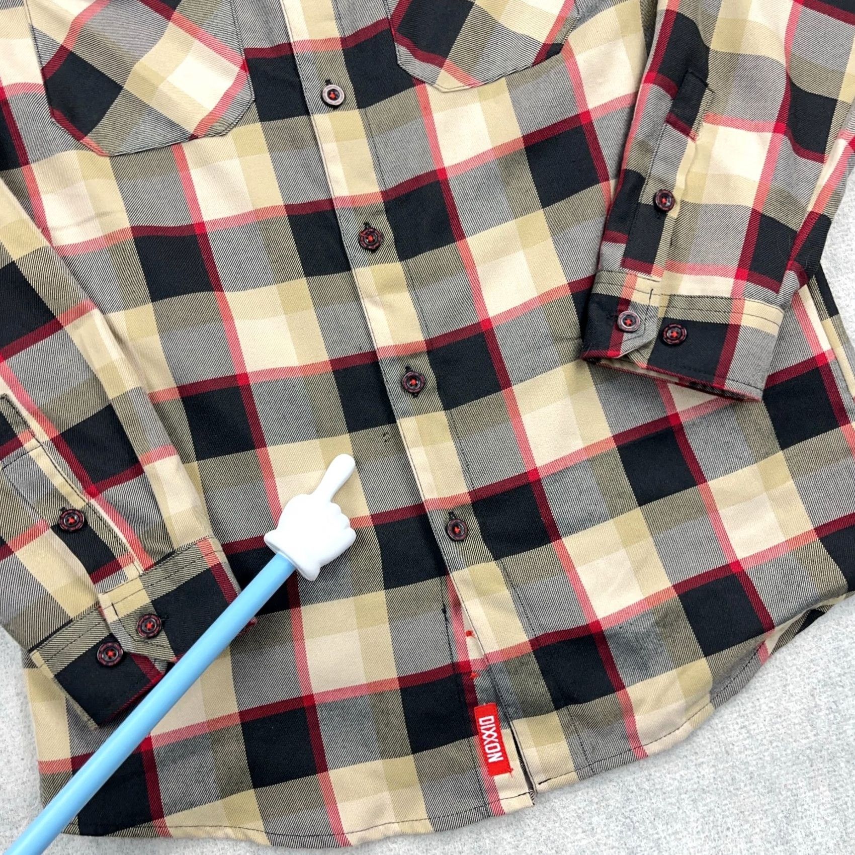 Vintage Dixxon Flannel Button-Up Shirt Men M Tan Black Plaid 90s Vintage Theme Limited Edition Wo Ghost Busters Pocket Size US M / EU 48-50 / 2 - 4 Thumbnail