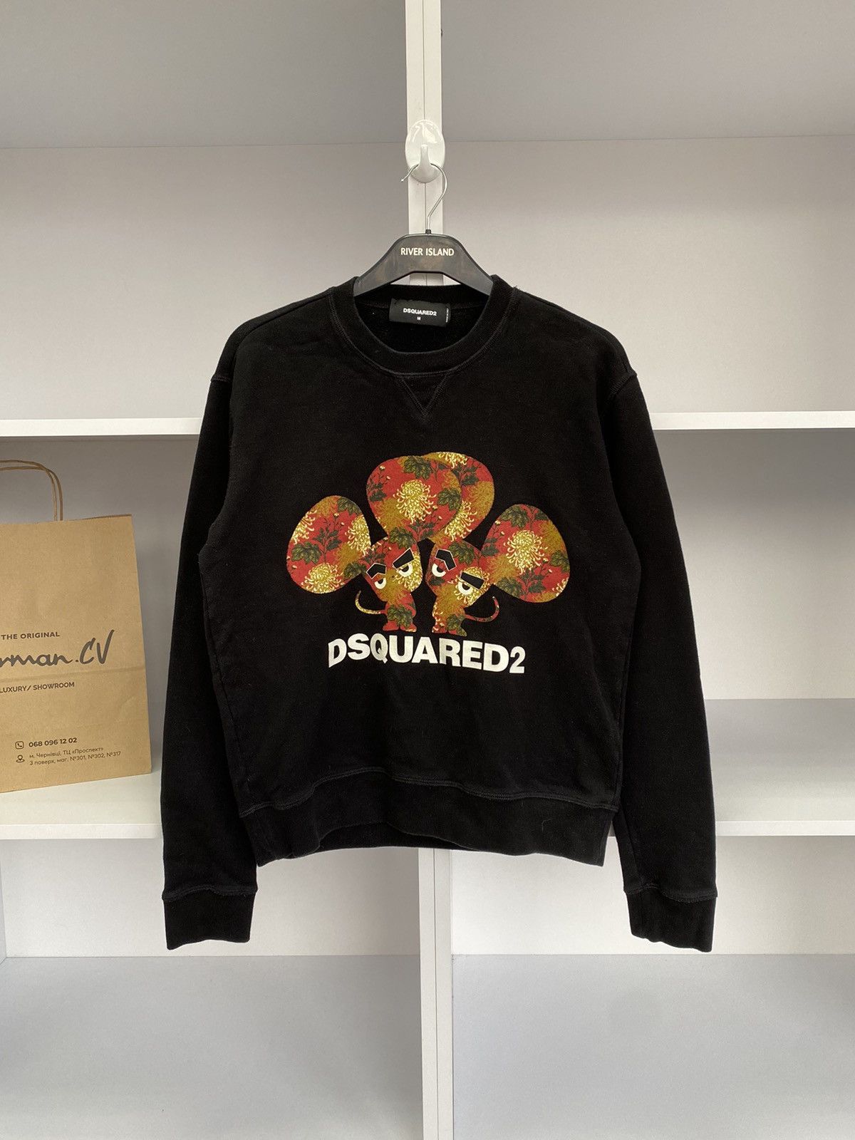 Dsquared2 × Vintage Vintage Dsquared2 Black Mouse Cool Fit Sweatshirt Size US M / EU 48-50 / 2 - 3 Thumbnail