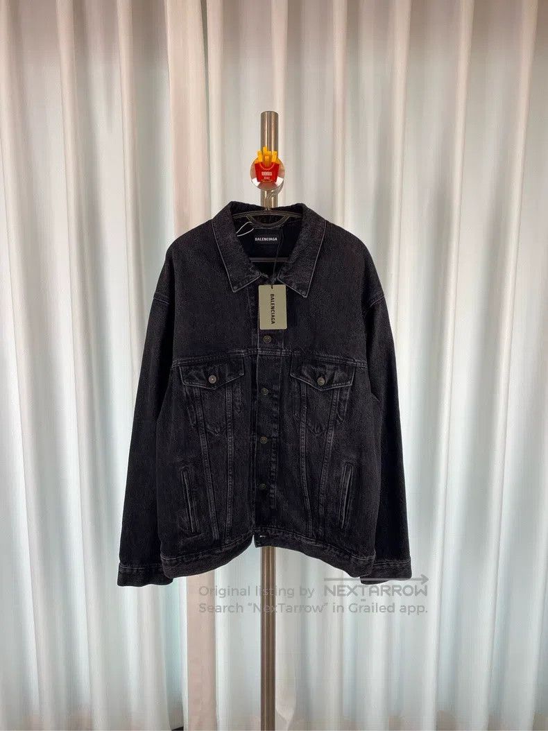 Balenciaga Balenciaga Double Color Flag Logo Black Denim Jacket Size US S / EU 44-46 / 1 - 1 Thumbnail