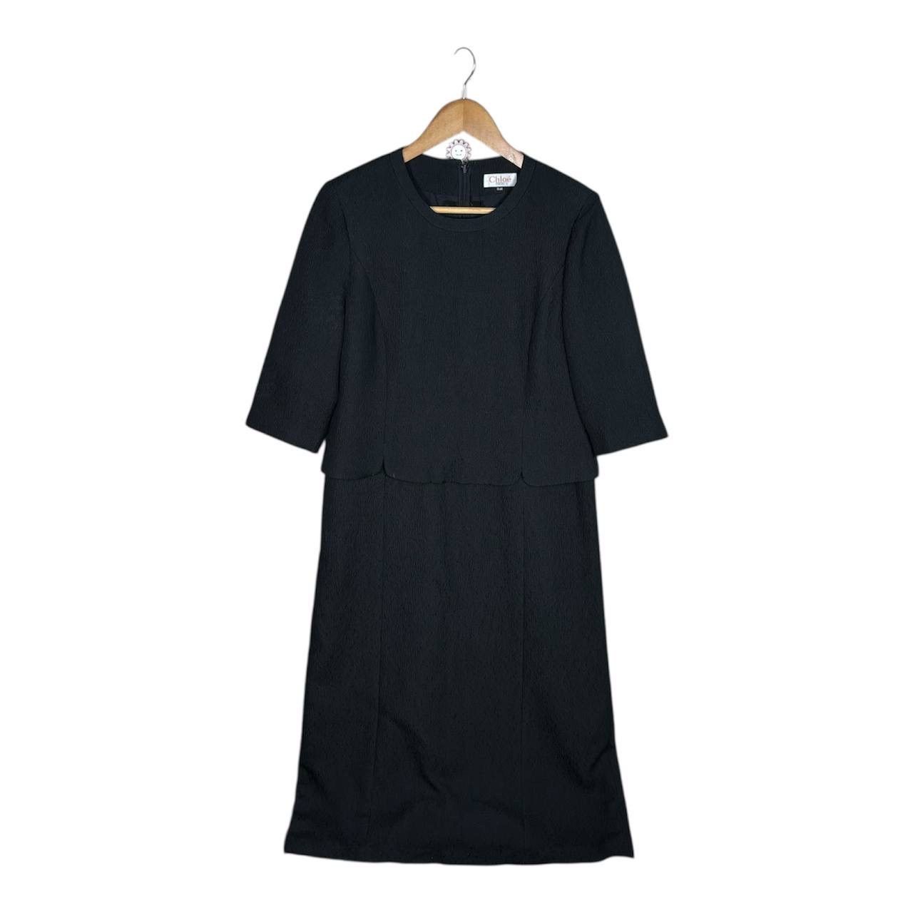 Chloe Chloe Formal Black Suit Set Jacket & Dress Crepe Knit Size M / US 6-8 / IT 42-44 - 7 Thumbnail