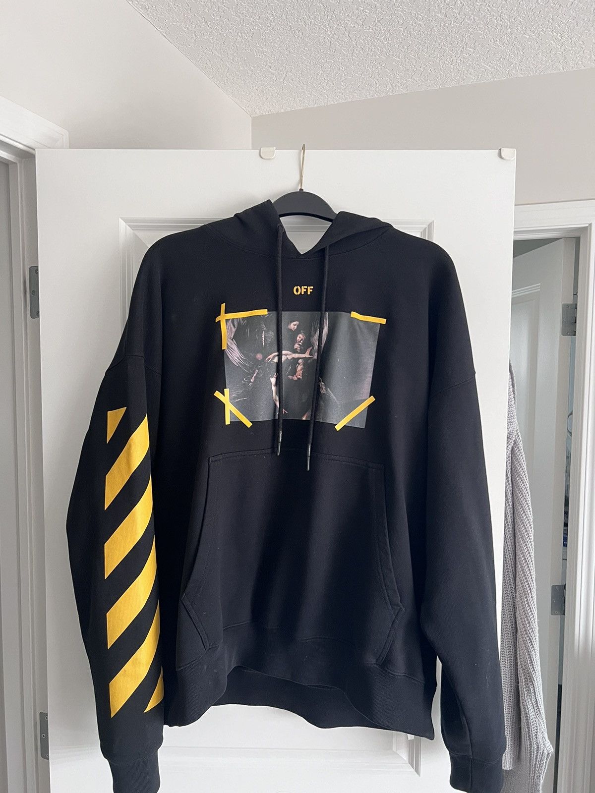 image of Off White Off-White Hoodie Mens in Black (Size XL)