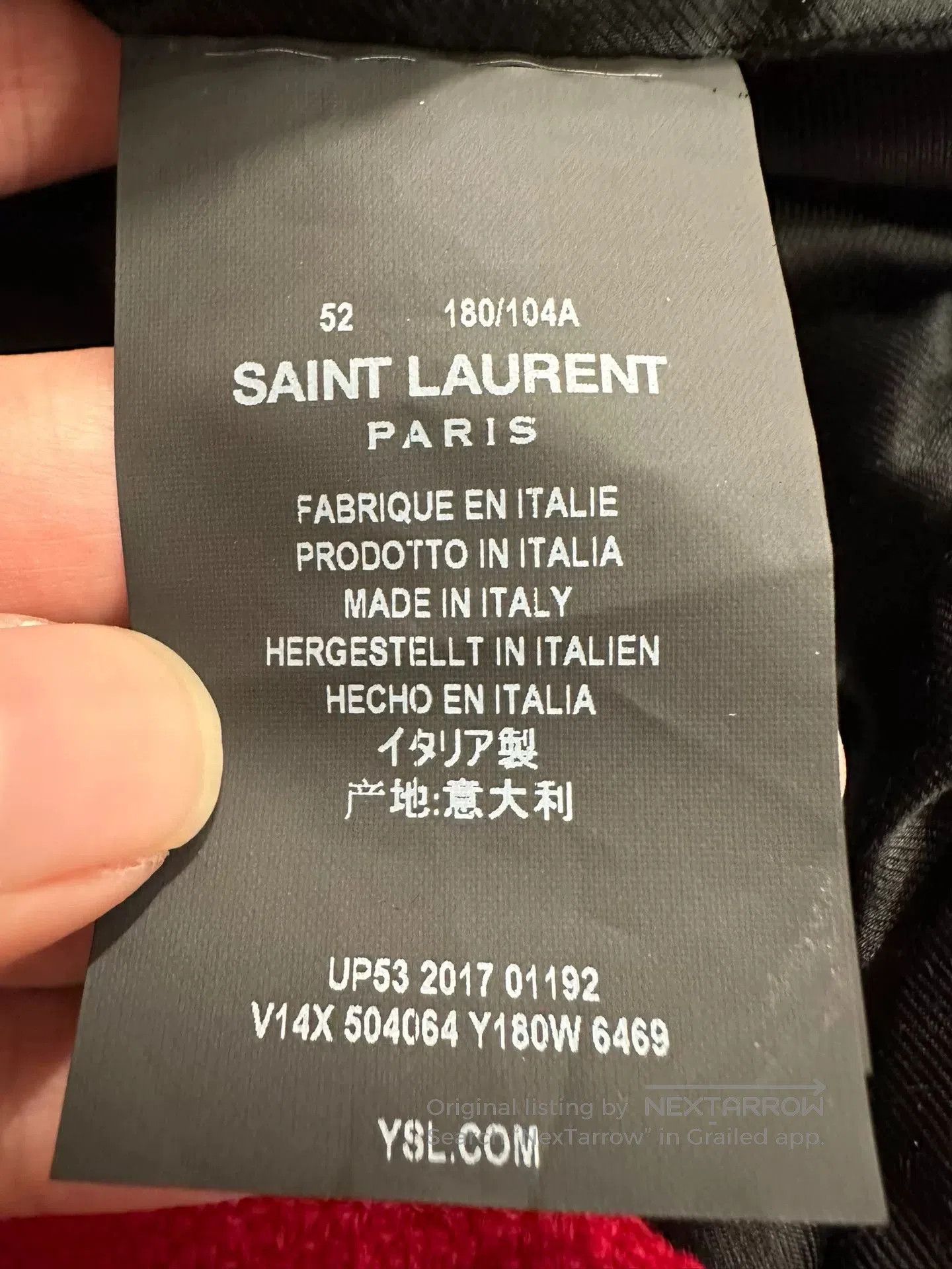 Saint Laurent Paris Saint Laurent Red and Black Baseball Jacket. Size US L / EU 52-54 / 3 - 6 Thumbnail