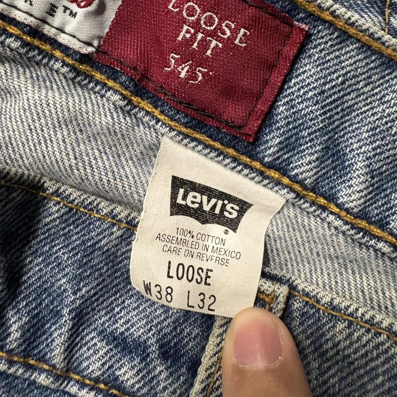 Levi's Crazy Vintage Y2K/2000s Baggy Levis 545 Loose Fit Medium Blue Wash Denim Jeans! Size US 38 / EU 54 - 8 Thumbnail