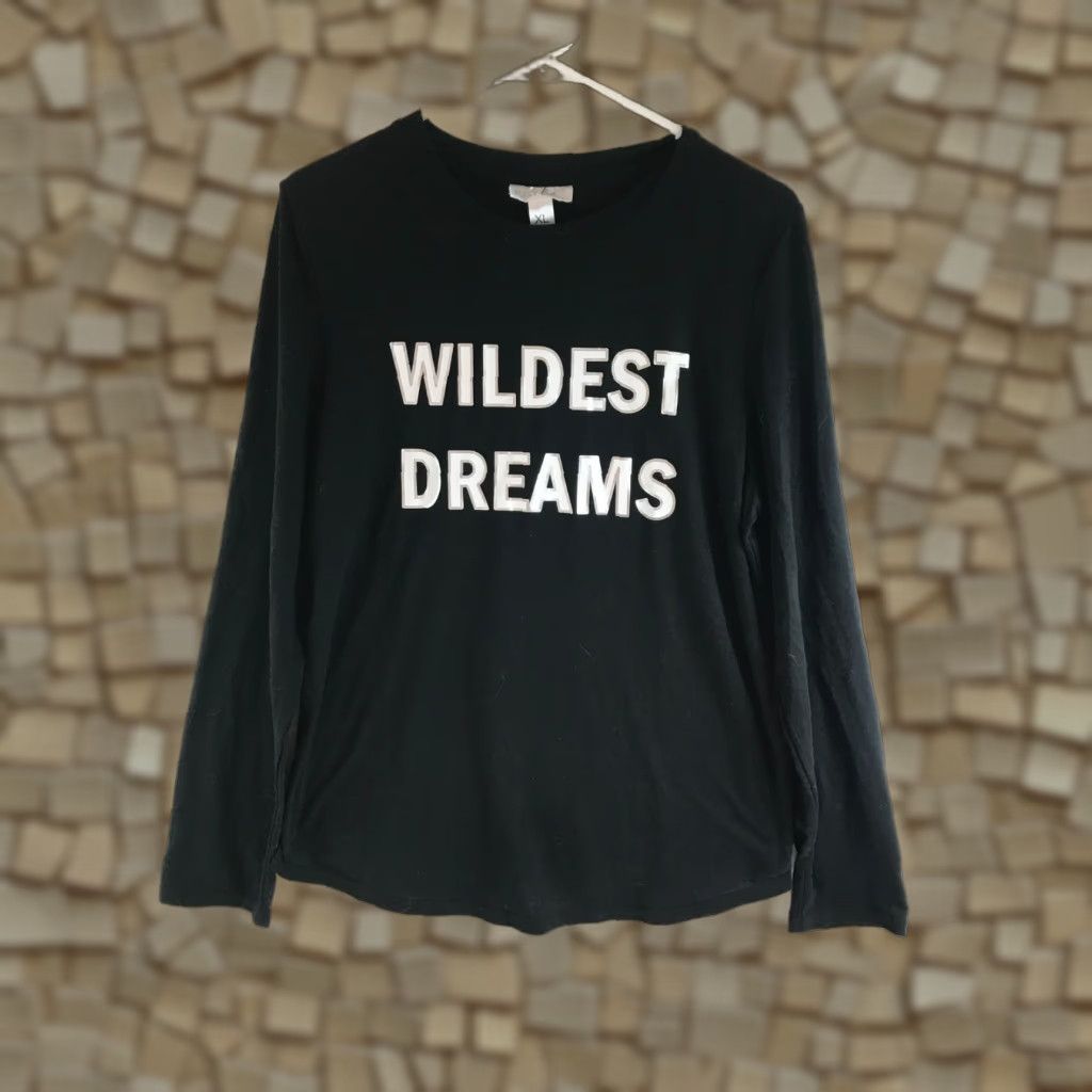 Vintage Just Be Shirt Women XL Black Long Sleeve WILDEST DREAM Sleepwear Size XL / US 12-14 / IT 48-50 - 1 Thumbnail