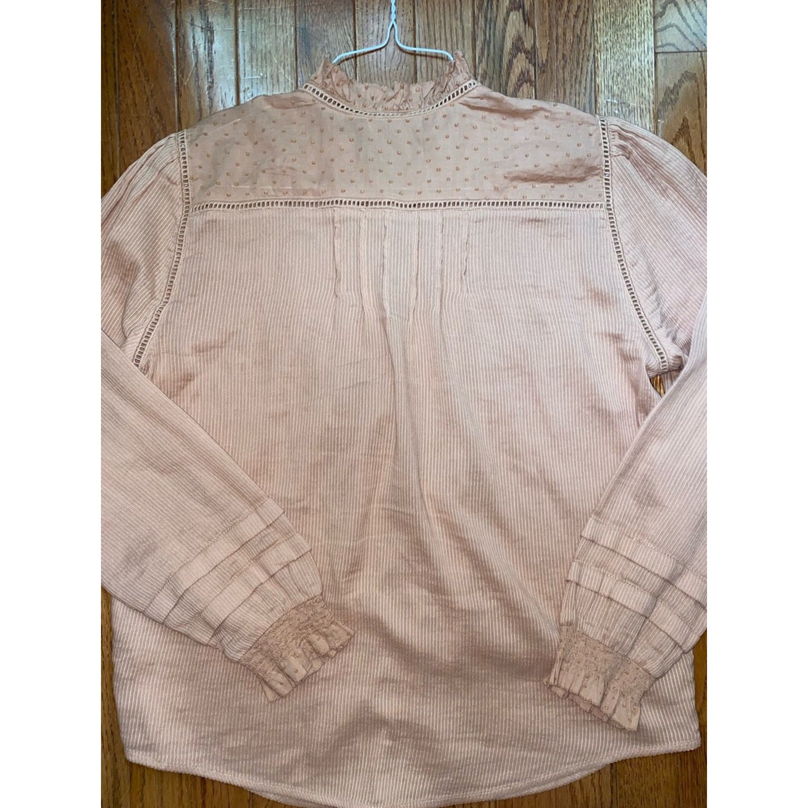 Quince Quince $158 Organic Textured Cotton Peasant Blouse Large EUC Size L / US 10 / IT 46 - 12 Thumbnail