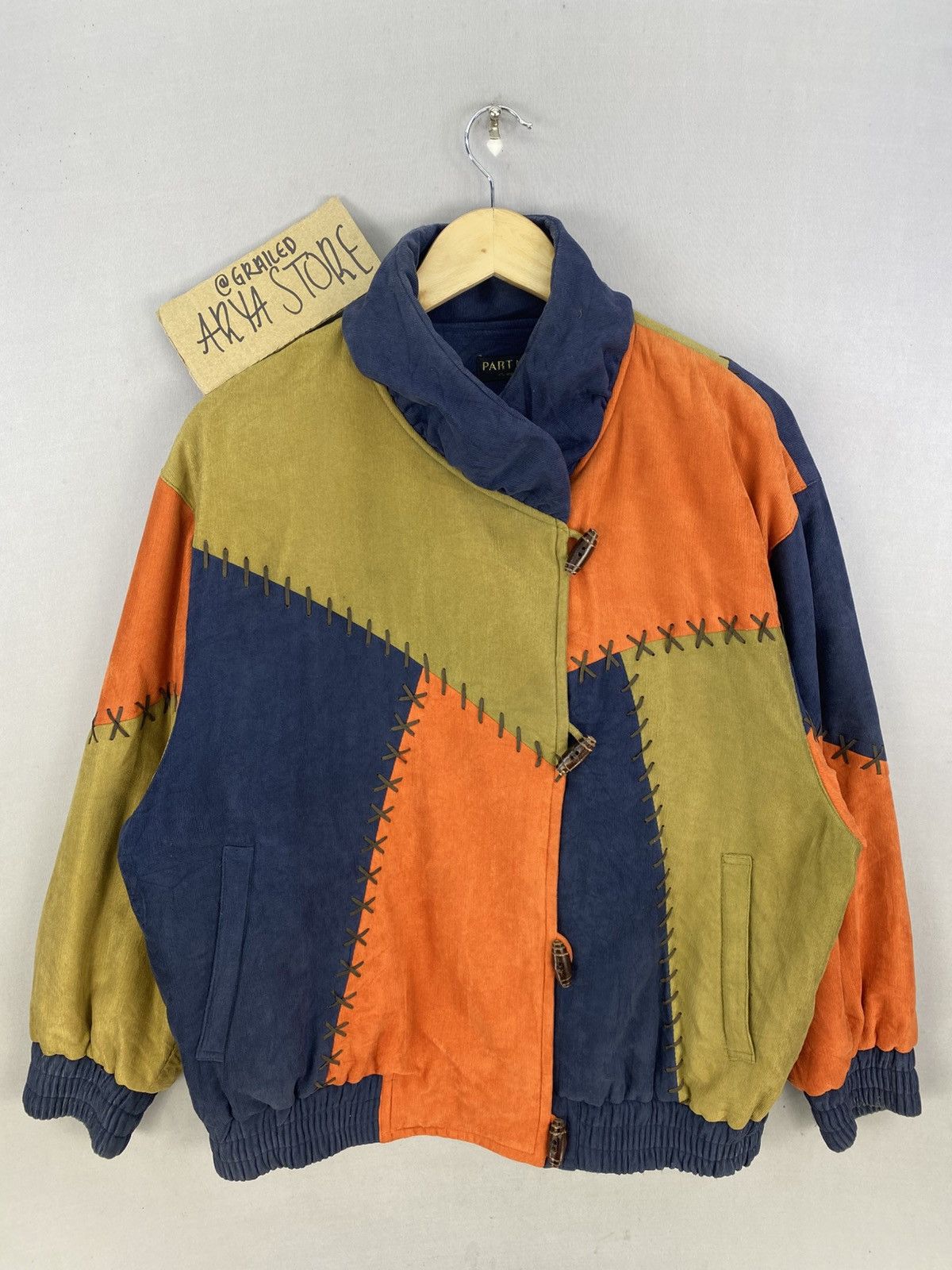 Japanese Brand Partner’s by Mode Vallie Patchwork Bomber Jacket Size US L / EU 52-54 / 3 - 1 Thumbnail