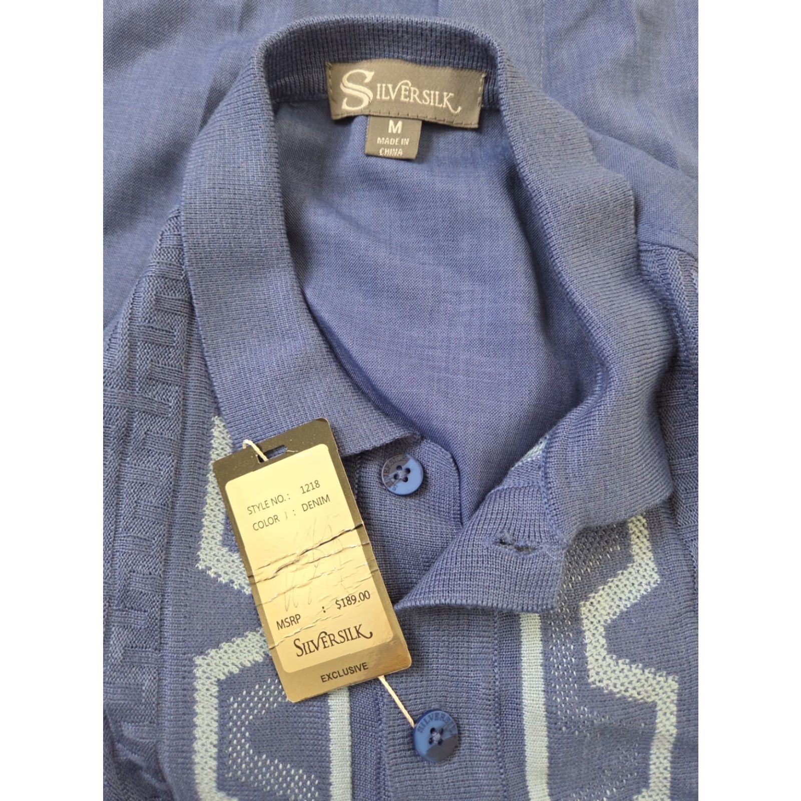 Vintage NWT Silversilk Suit Two Piece Blue Silk Rayon Knit Geometric Pleated Front Trousers Men M Summer Regular City Classic 2 Piece Suit Size US M / EU 48-50 / 2 - 7 Thumbnail