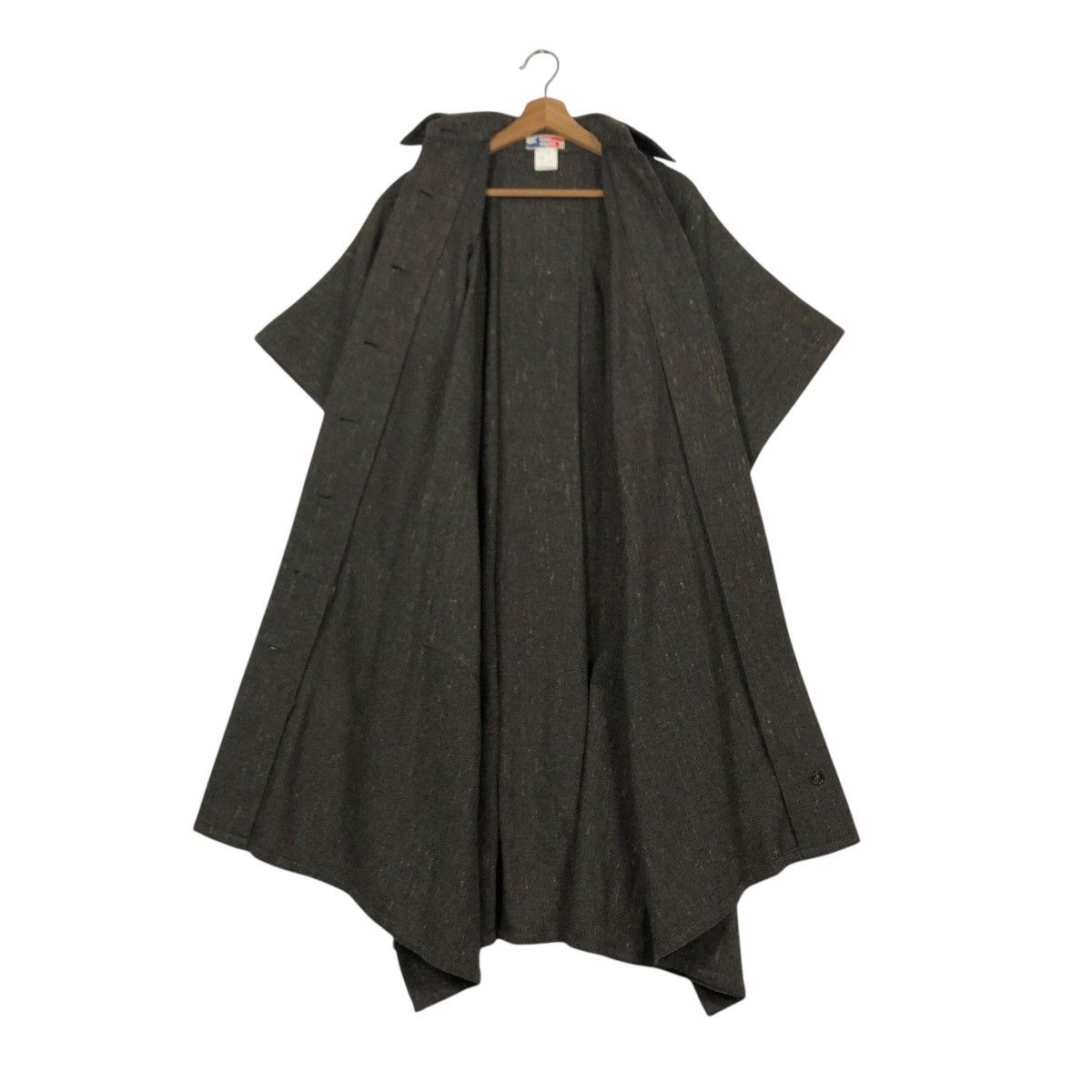 Issey Miyake 🔥VINTAGE 70’s ISSEY MIYAKE WOOL HERRINGBONE LONG CLOAKS Size US L / EU 52-54 / 3 - 11 Thumbnail