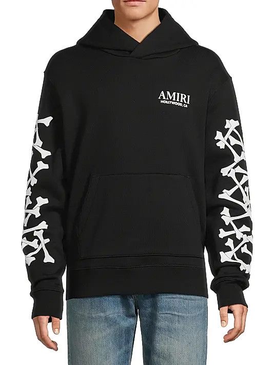 Amiri o1orln0326 Bones Stacked Hoodie in Black Size US XS / EU 42 / 0 - 3 Thumbnail