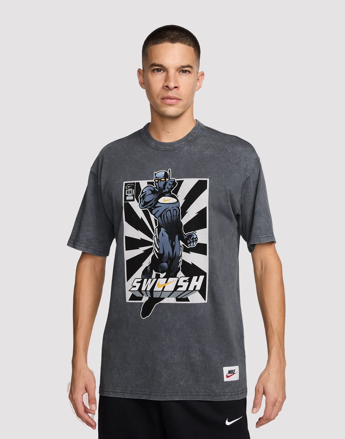 Nike 🇺🇸 Y2K Nike Swoosh Man Comics T-Shirt Rare Retro Size US M / EU 48-50 / 2 - 2 Thumbnail