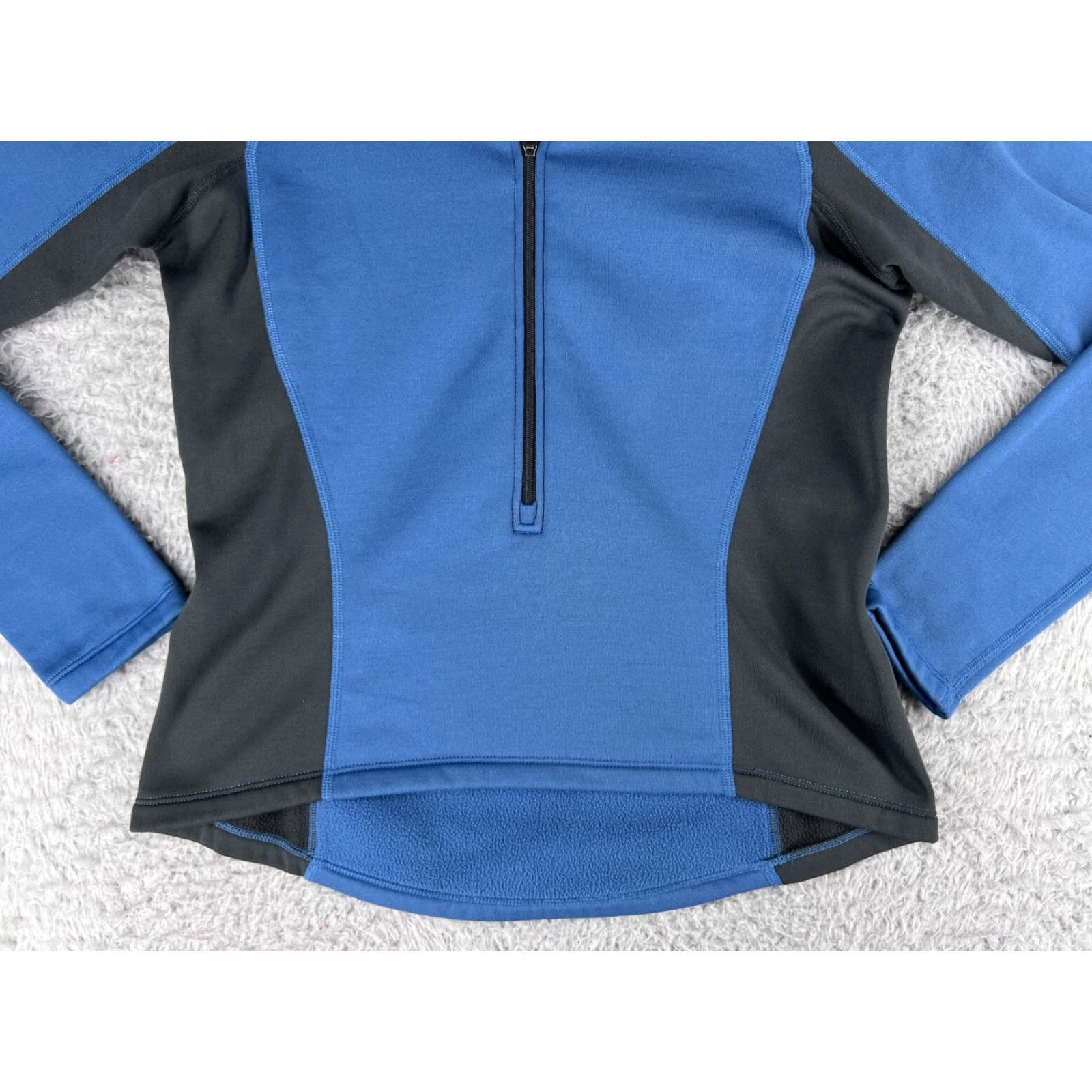 Vintage REI Womens 1/2 Zip Blue Black Fleece Lined Mock Neck Knit Polyester Sweatshirt Shirt XS Regular Size XS / US 0-2 / IT 36-38 - 5 Thumbnail