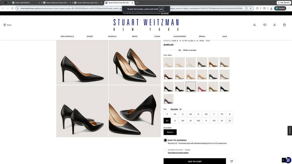 Stuart Weitzman Stuart Weitzman Stuart 85 Block Pump SAVE $200.00 Size US 8.5 / IT 38.5 - 2 Thumbnail