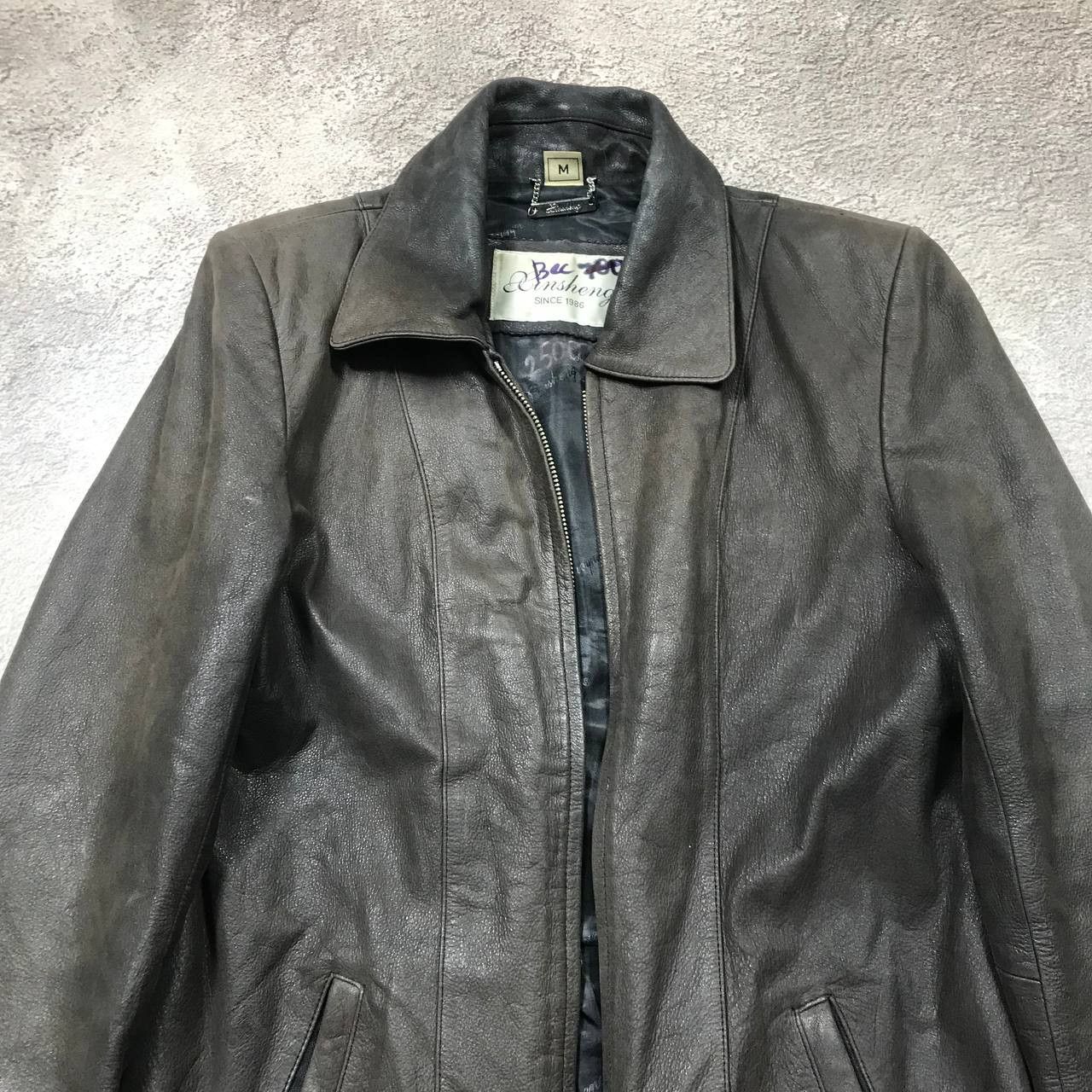 Vintage Vintage 90s Faded Leather Jacket Streetwear Grunge Cropped M Size M / US 6-8 / IT 42-44 - 3 Thumbnail
