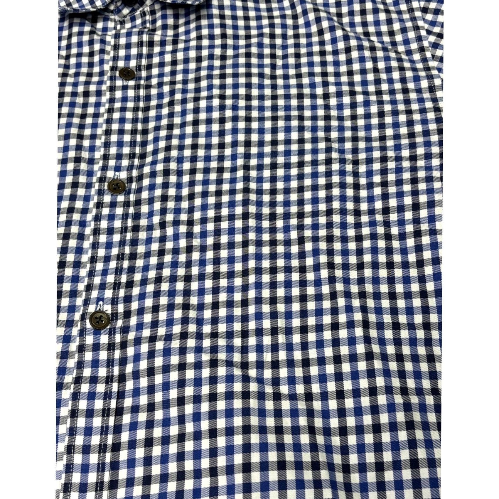 Theory Theory Mens XL Gingham Button Down Shirt Blue White Long Sleeve Cotton Shirt Size US XL / EU 56 / 4 - 2 Thumbnail