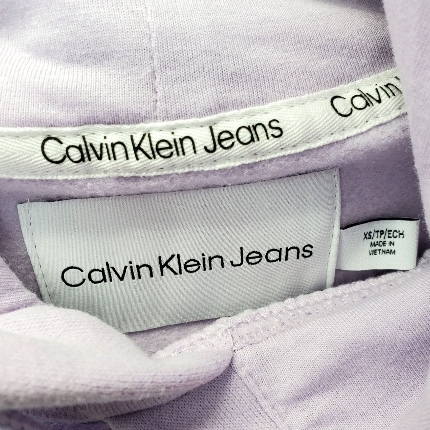 Calvin Klein Calvin Klein Hoodie Womens XS Purple Cropped Fleece Lined Pullover Drawstring Pullover Shirt Size XS / US 0-2 / IT 36-38 - 3 Thumbnail