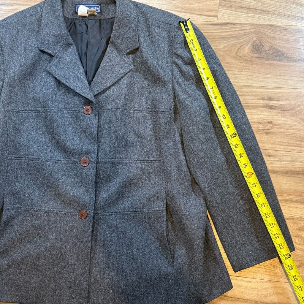 J Brand Maggie McNaughton Women’s 20W Wool Blazer Gray Size 3XL / US 20-22 - 8 Thumbnail