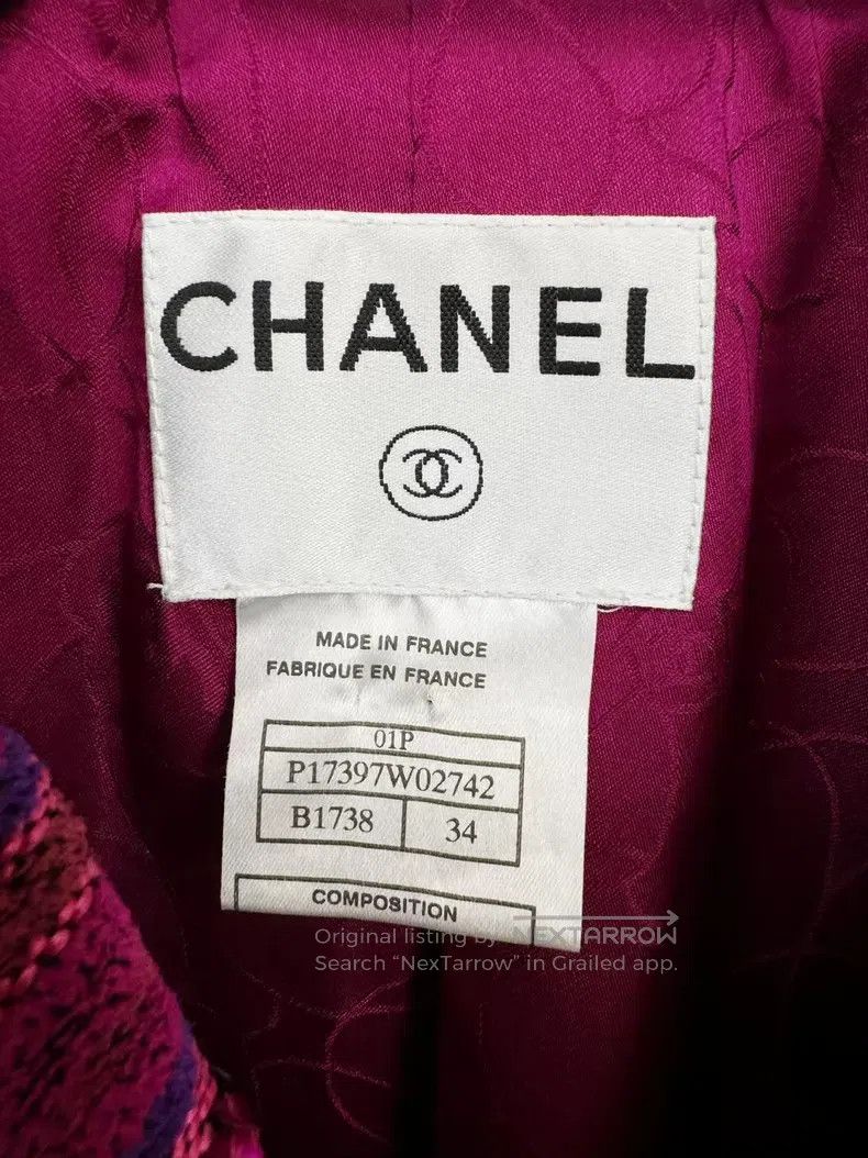 Chanel Chanel Rose-red braided sequin coat Size XXS / US 00 / IT 34 - 3 Thumbnail