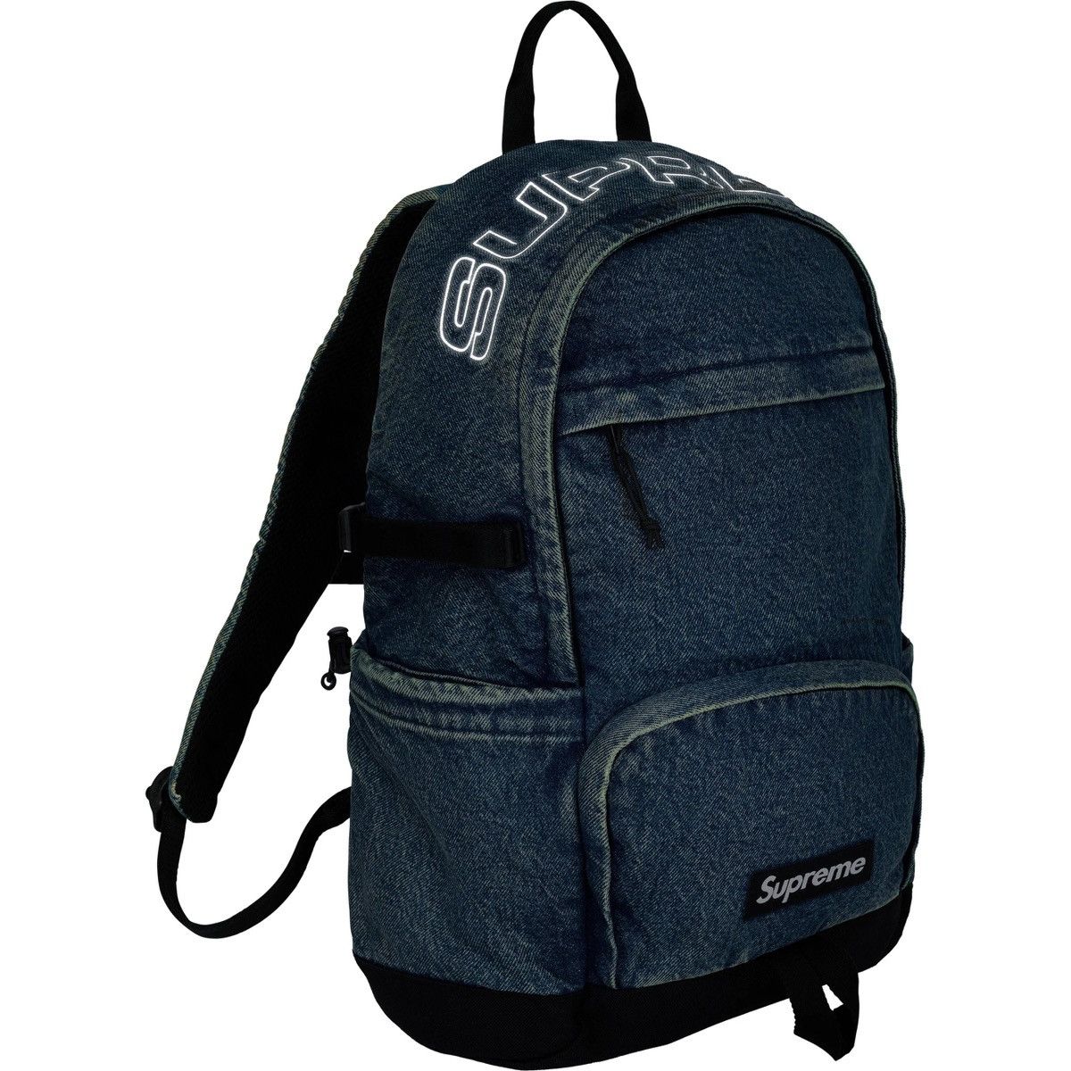 Supreme Supreme Denim Backpack Washed Indigo Reflective Logo SS25 Size ONE SIZE - 3 Thumbnail