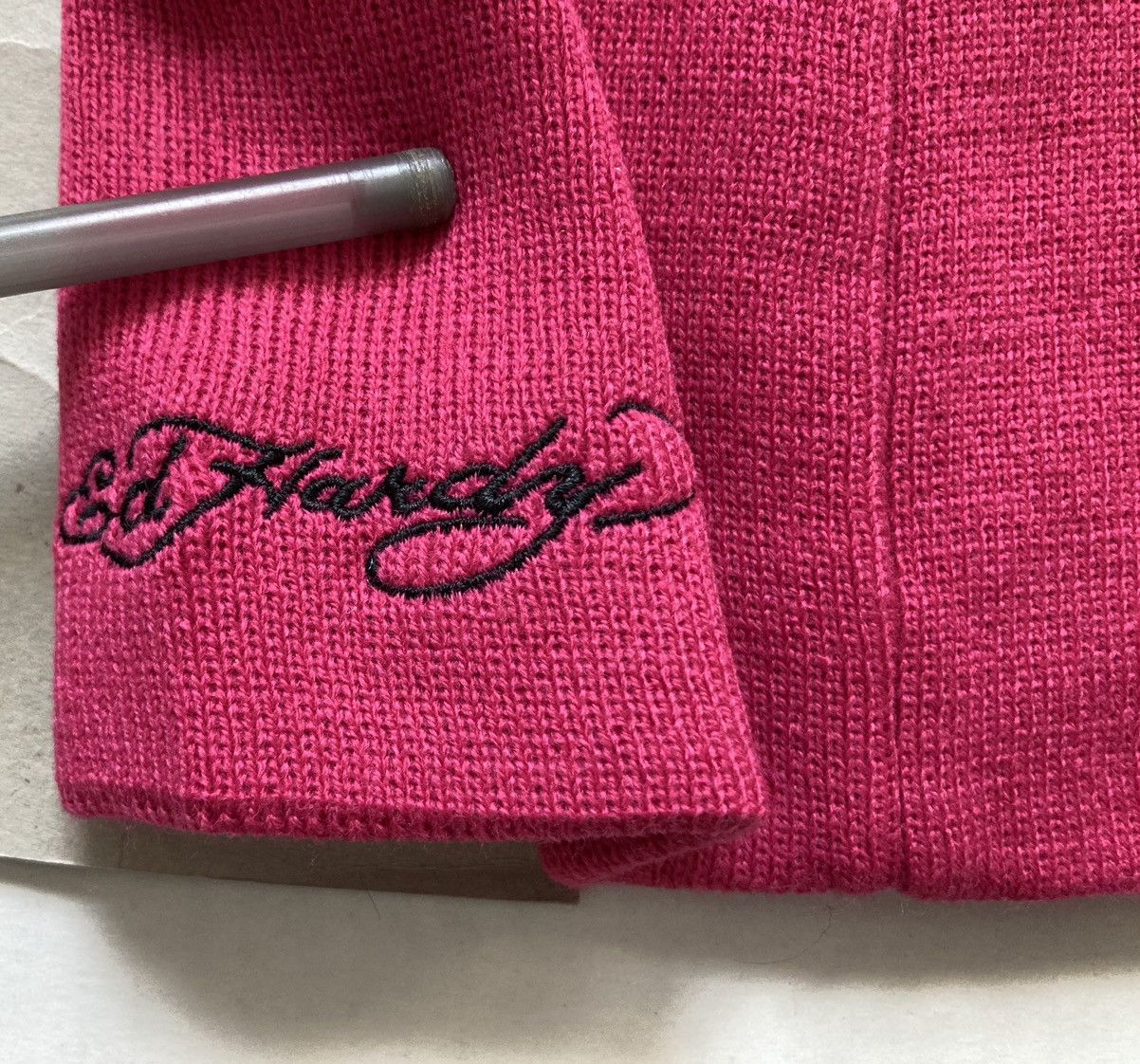 Christian Audigier DON ED HARDY PINK BEANIE CAP GEISHA JAPANESE EMBROIDERED Y2K Size ONE SIZE - 4 Thumbnail