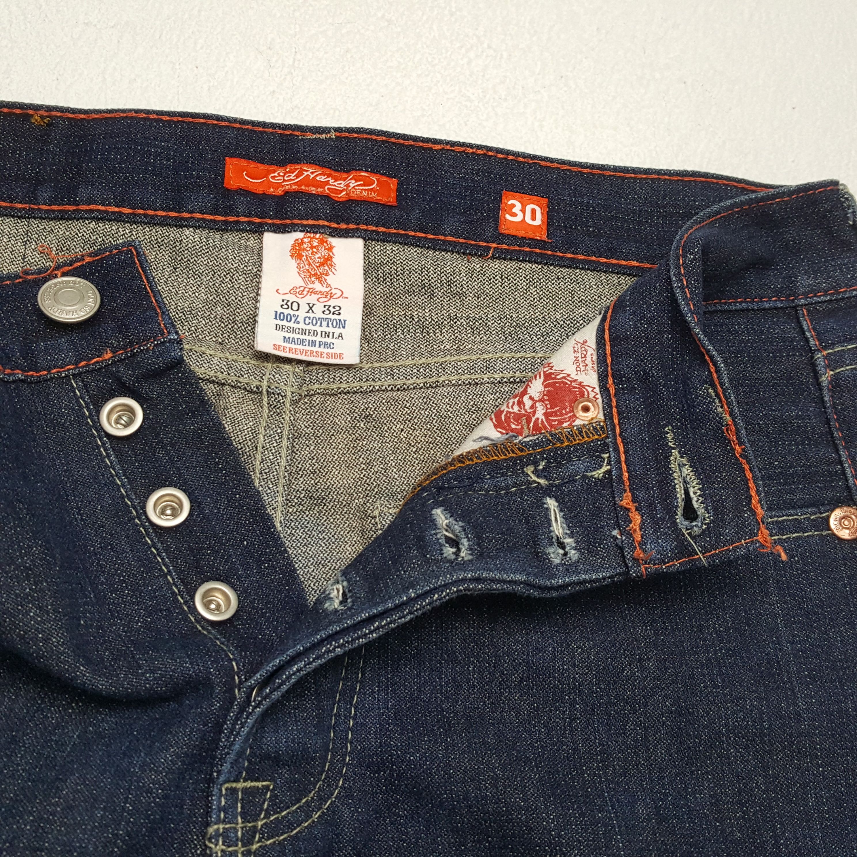 Christian Audigier × Ed Hardy Vintage ED HARDY Streewear Skateboard Style Jeans Size US 30 / EU 46 - 12 Thumbnail