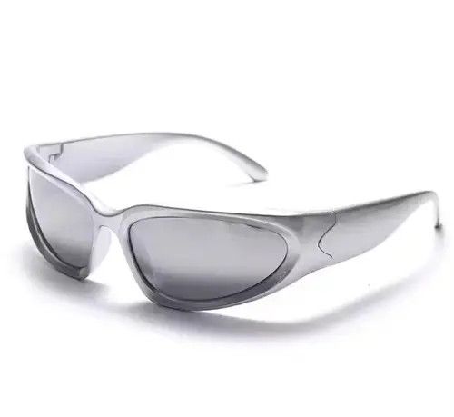 Japanese Brand Dystopian Sunglasses Retro Silver Cyber Punk Archive Cosplay Size ONE SIZE - 4 Thumbnail