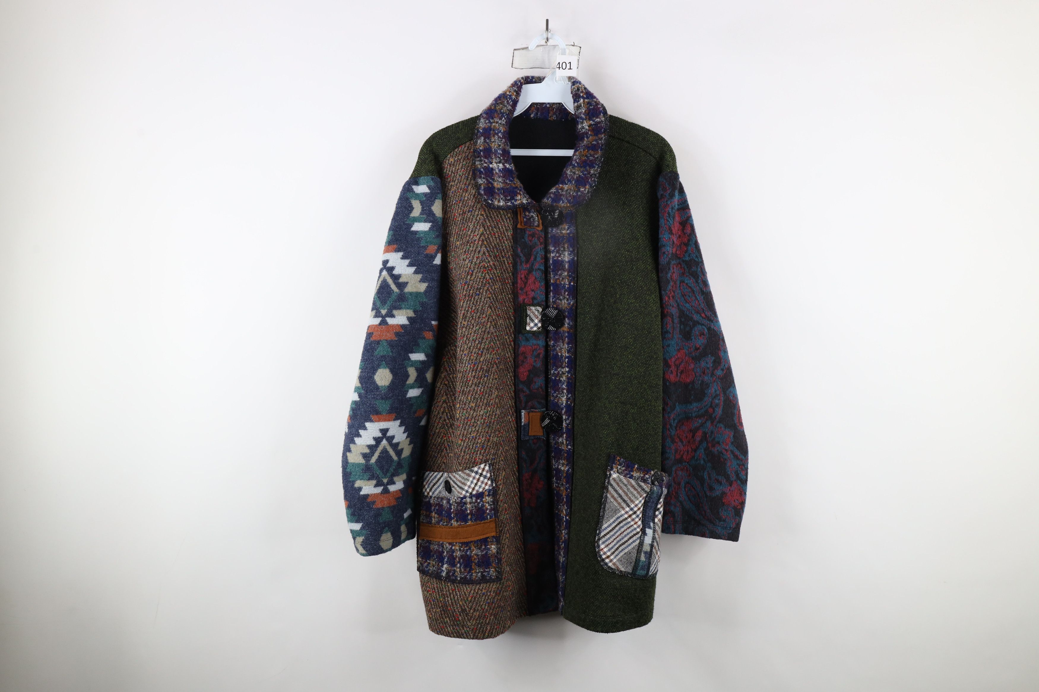 Vintage Vintage 90s Streetwear Rainbow Patchwork Lagenlook Jacket Size L / US 10 / IT 46 - 1 Thumbnail