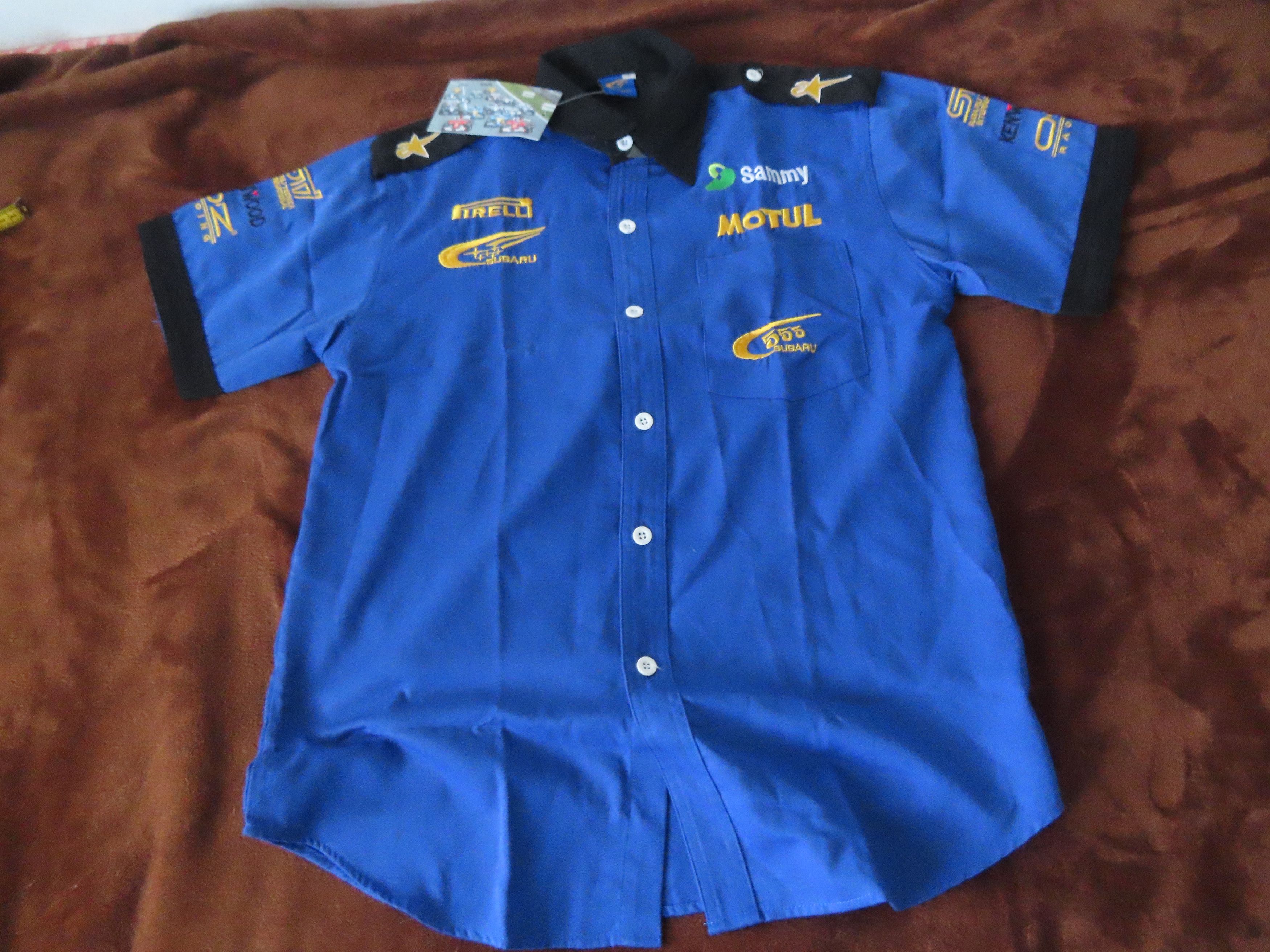 image of Rare Subaru World Rally Team Button Sammy 555 Motorsports in Blue, Men's (Size Medium)