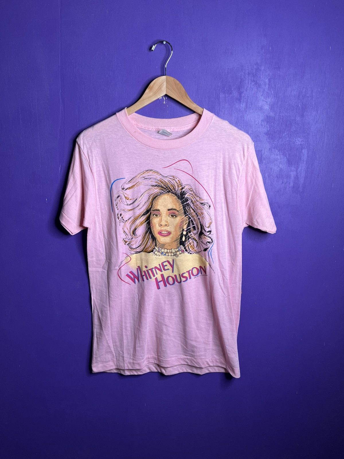 Band Tees × Vintage Vintage 1986 Whitney Houston face t-shirt Size US M / EU 48-50 / 2 - 1 Thumbnail