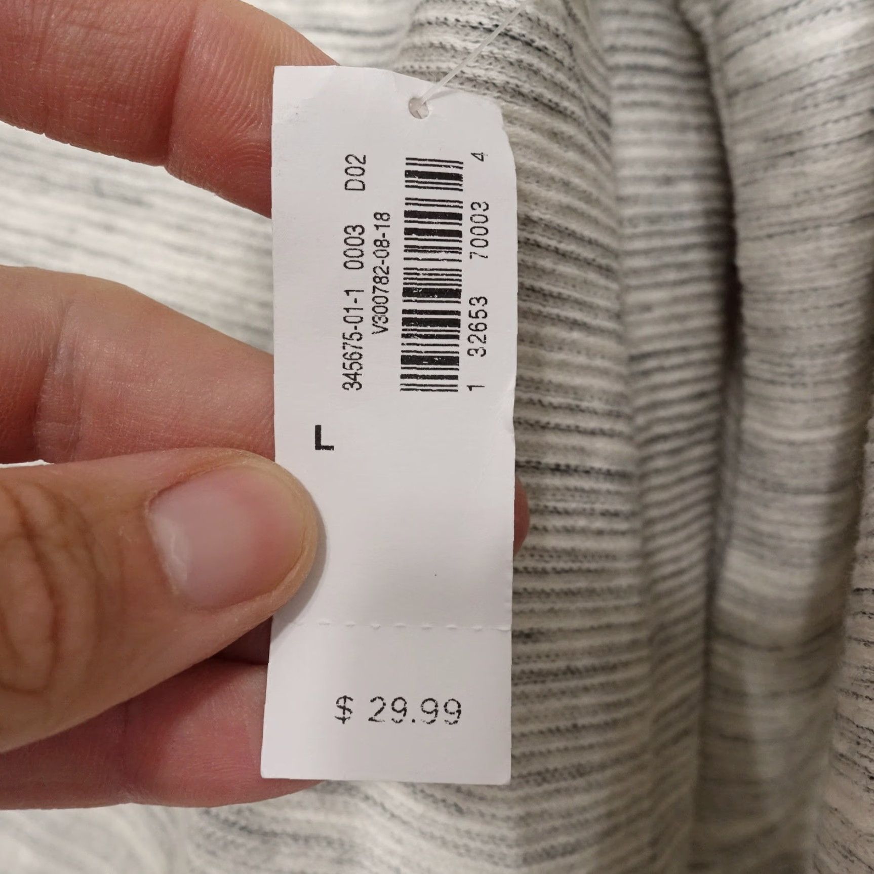 Old Navy Old Navy Top Womens Large Gray Striped Long Sleeve Pullover Casual Top Size L / US 10 / IT 46 - 3 Thumbnail