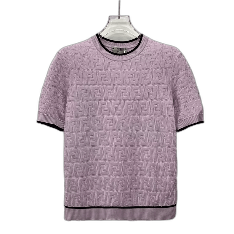 Fendi Fendi California Sky Purple Logo Knit Top Size S / US 4 / IT 40 - 1 Thumbnail