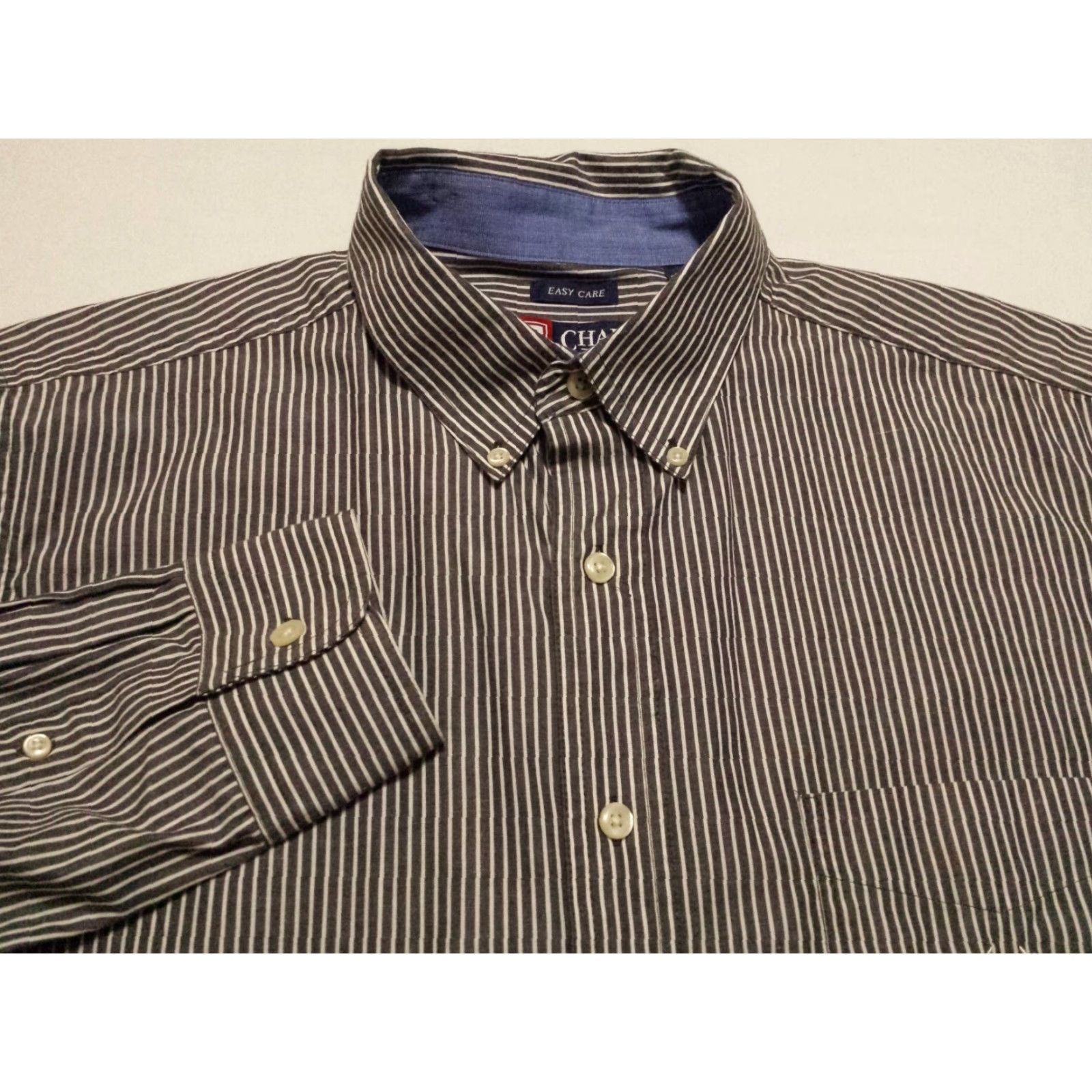 Chaps Ralph Lauren Chaps Shirt Mens Large Gray Striped Long Sleeve Button-Down Size US L / EU 52-54 / 3 - 2 Thumbnail