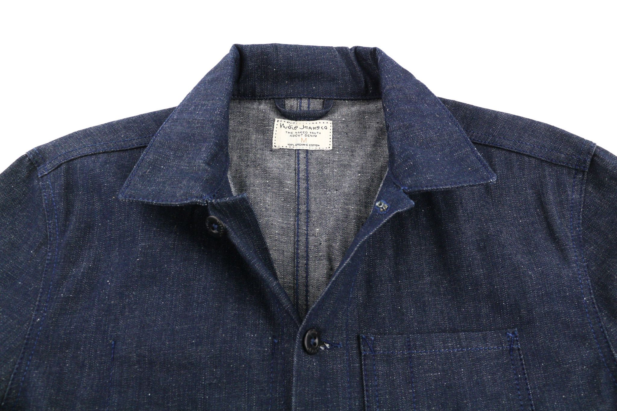 Nudie Jeans TRYGGVE M Organic Dark Denim Polo Neck Jacket 81948 Size US M / EU 48-50 / 2 - 4 Thumbnail