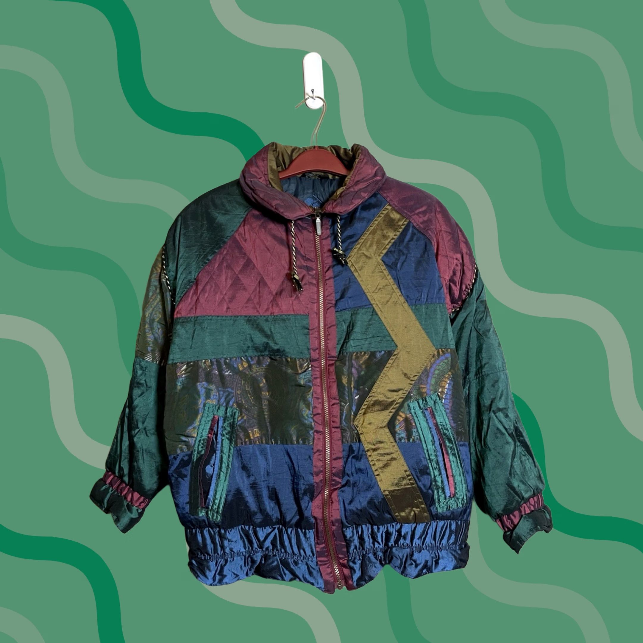 Vintage VINTAGE British Mist Jacket Womens L Women Size Purple Green Puffer E574 Size L / US 10 / IT 46 - 1 Thumbnail