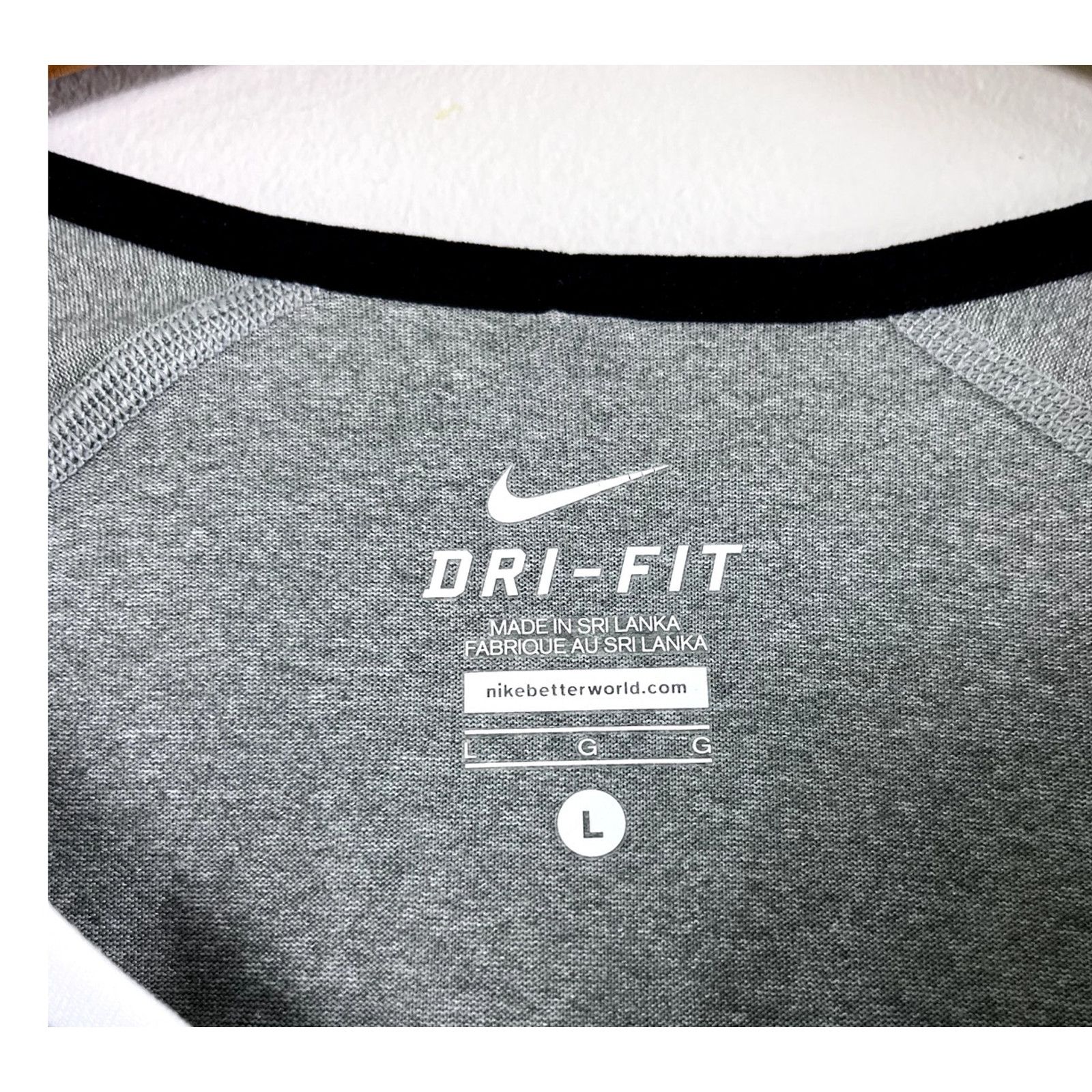 Nike Women's Gray Long Sleeve Nike Activewear Top L Size L / US 10 / IT 46 - 3 Thumbnail