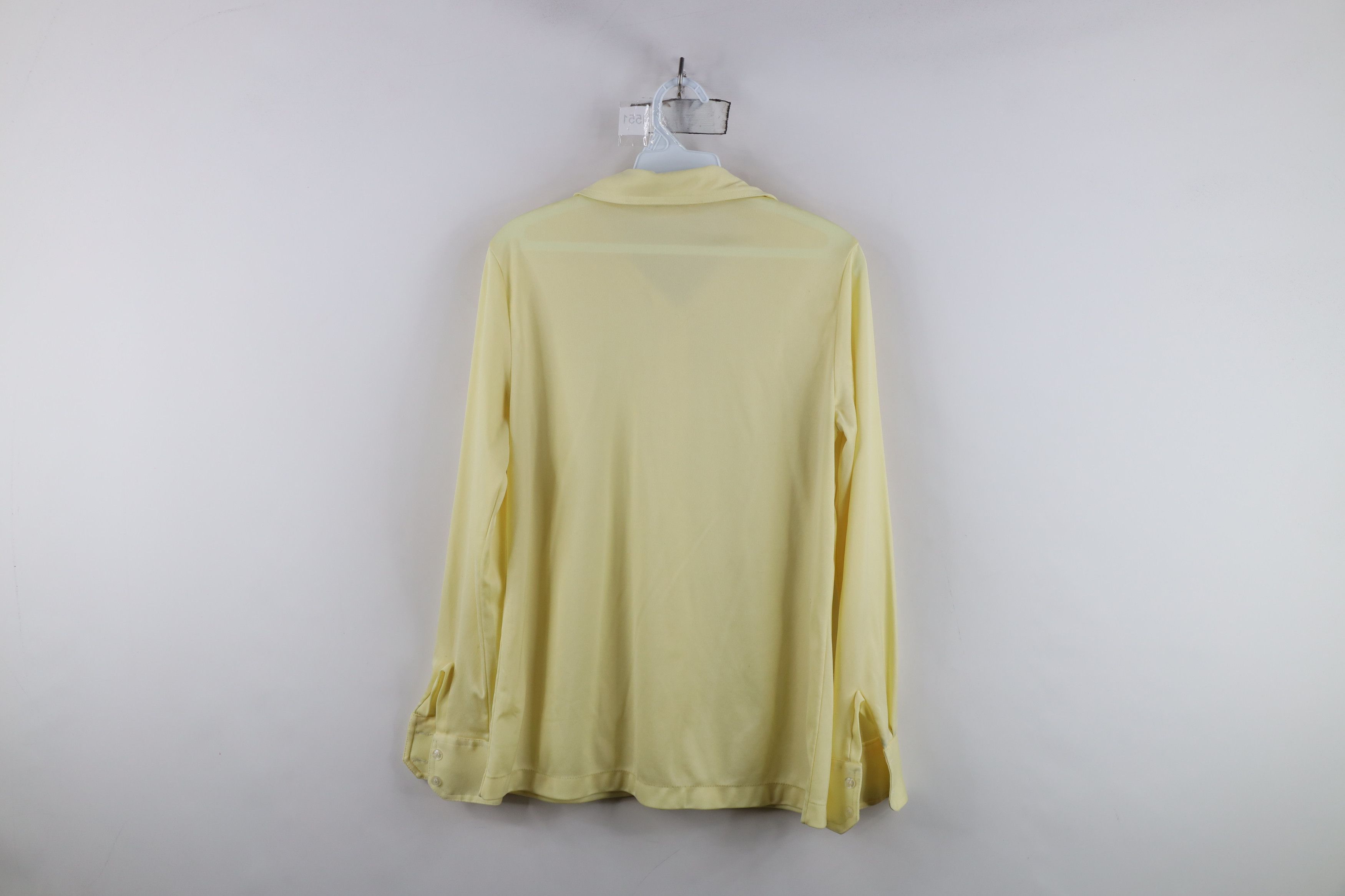 Vintage Vintage 70s Streetwear Knit Collared Button Shirt Yellow Size XXL / US 16-18 / IT 52-54 - 12 Thumbnail