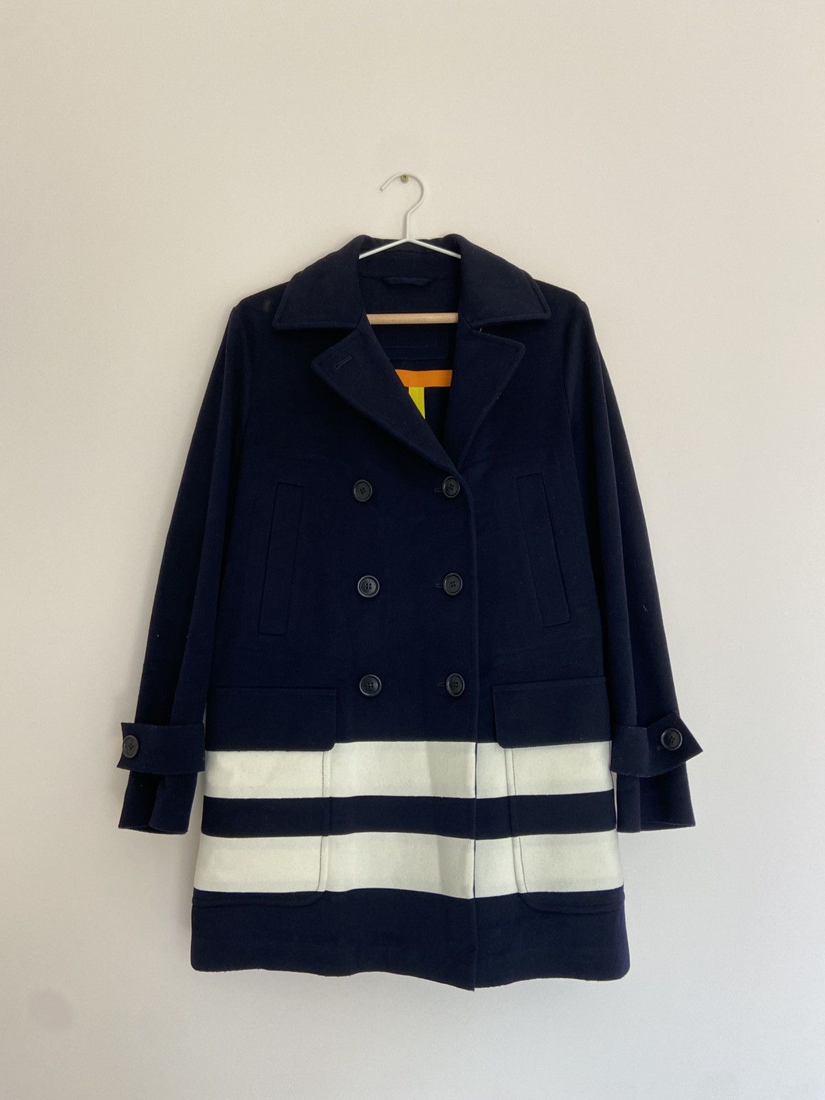 Loro Piana Loro Piana Double Breasted Felt Coat Dark Blue Size S / US 4 / IT 40 - 1 Thumbnail