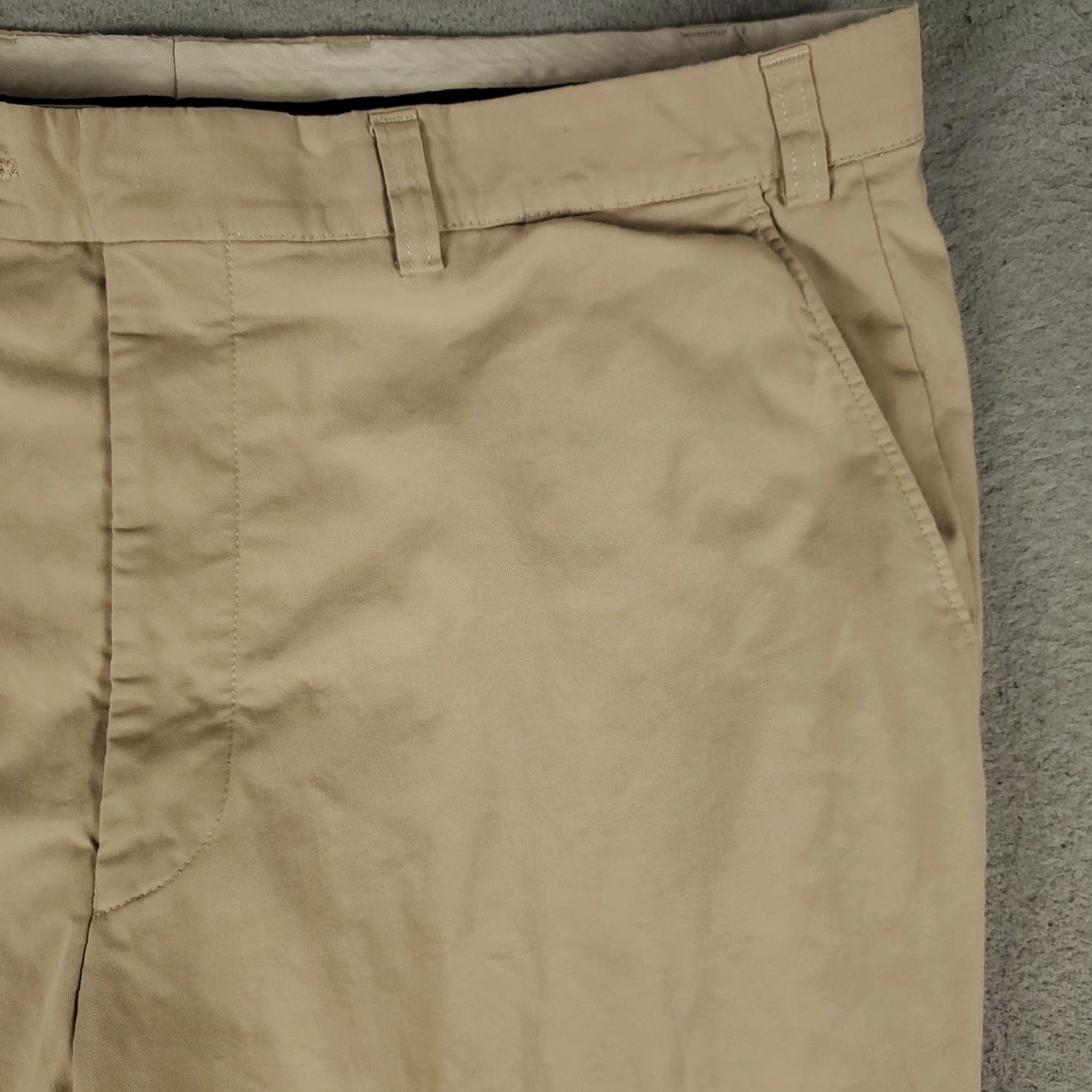 Vintage Hiltl Mens Pants 38x23 Beige Chino Trousers Flat Front Casual Business Formal Workwear Size US 38 / EU 54 - 3 Thumbnail