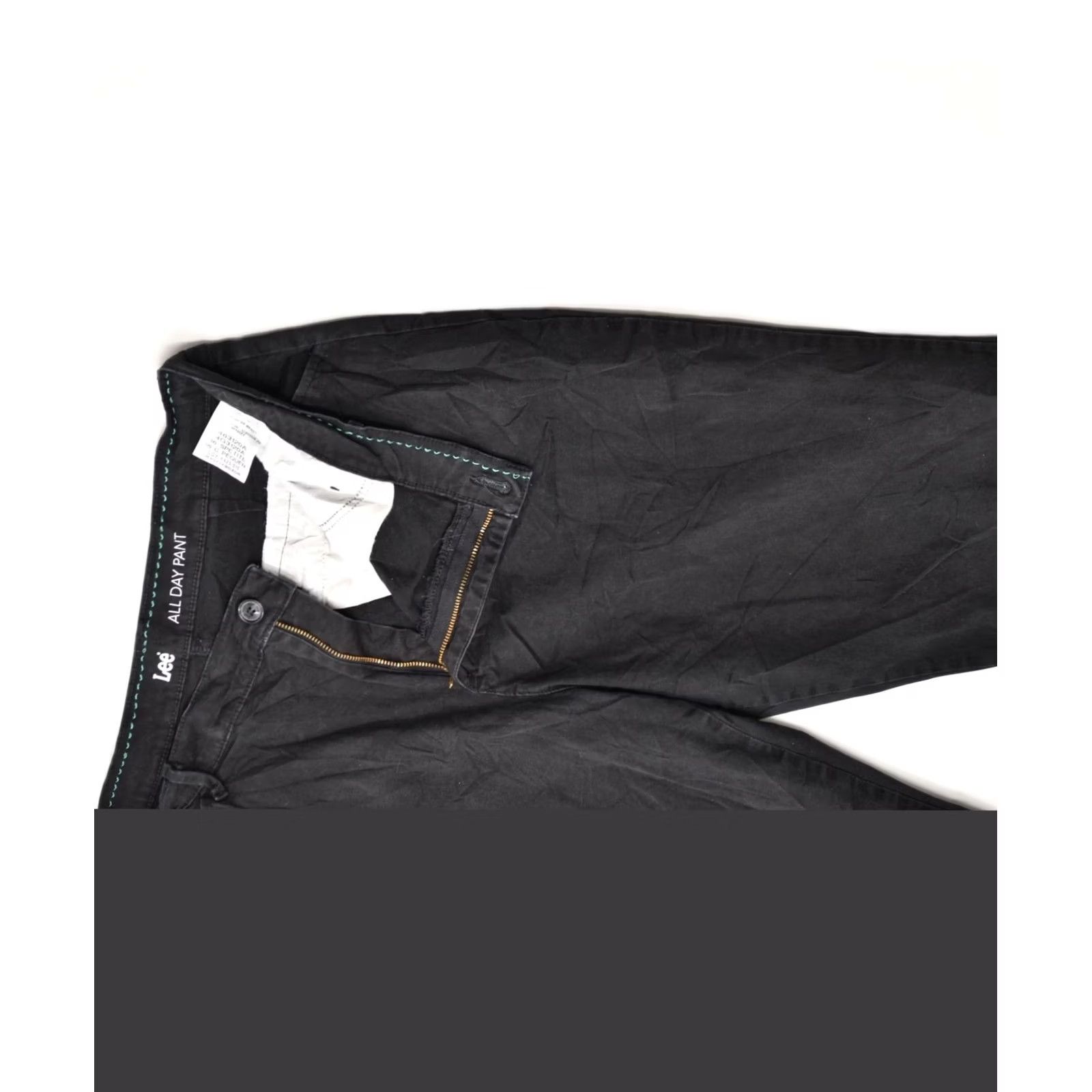 Lee LEE Womens Petite Straight Chino Trousers US 16 XL W34 L25 Black Cotton FM06 Size 40" / US 18 - 3 Thumbnail
