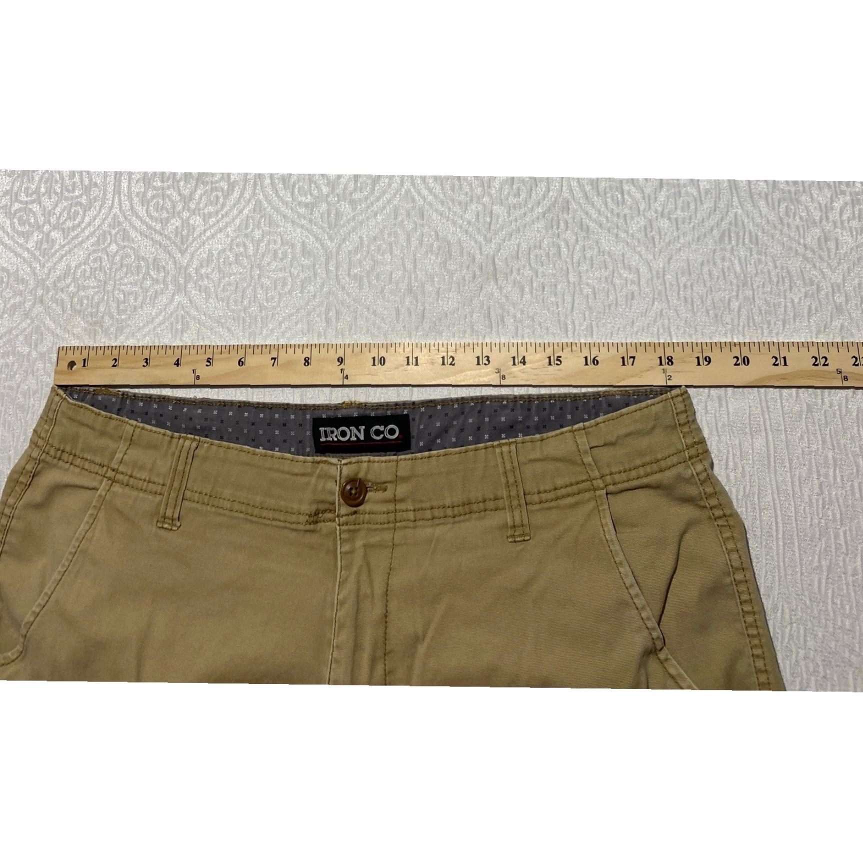 CO Iron Co Cargo Shorts Mens Khaki Tan Size 36 Stretch Cotton Utility Multi Pocket Cargo Pocket Beige Size US 36 / EU 52 - 4 Thumbnail