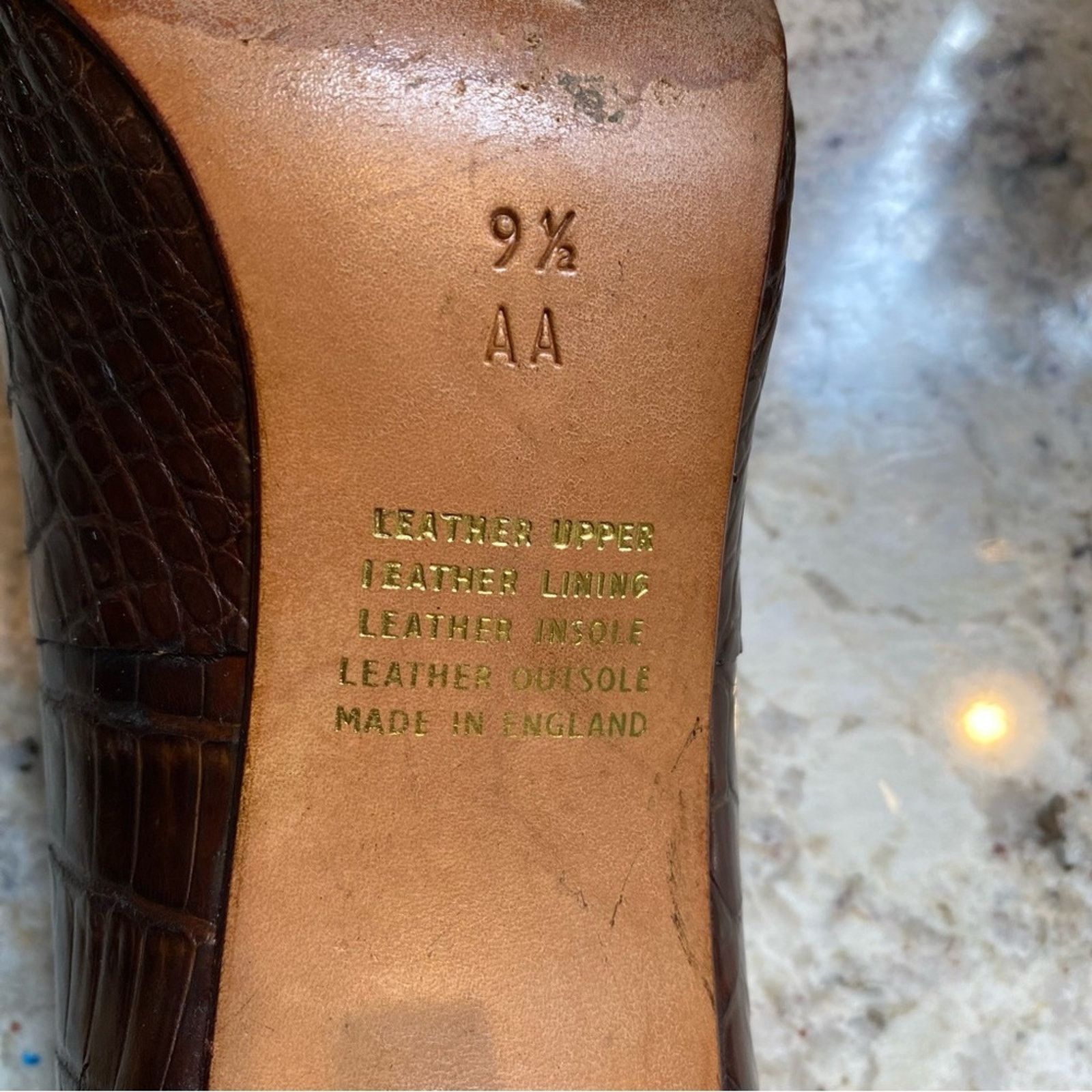 Other Rayne London $540 EVITA Croc Heels sz 9.5 AA EUC Size US 9.5 / IT 39.5 - 11 Thumbnail