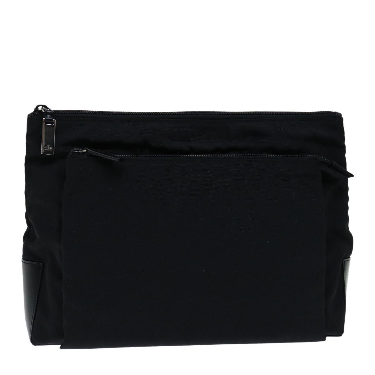 image of Gucci Clutch Bag Nylon Black 014 1131 Auth Bs12749, Women's