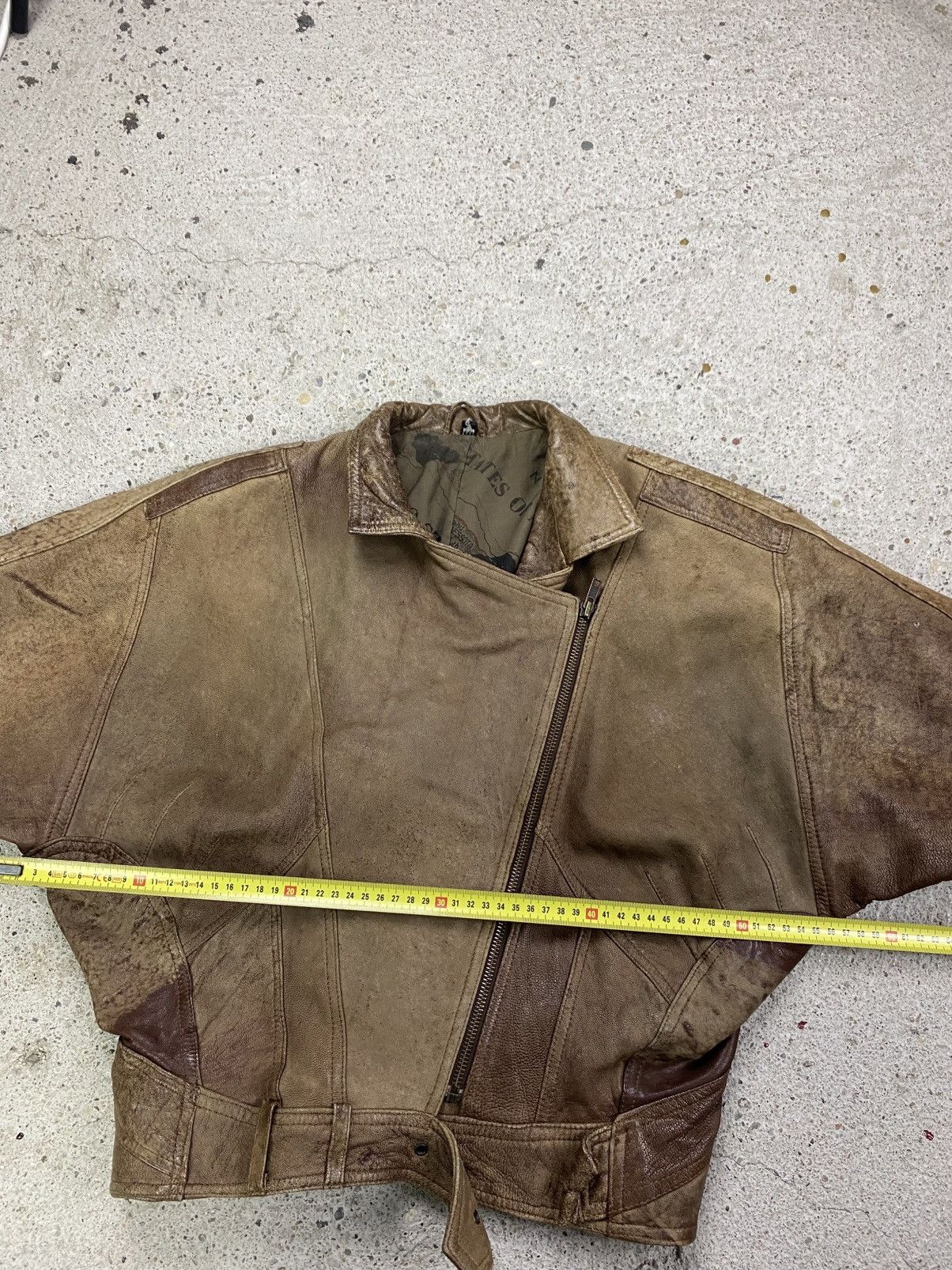 Vintage No faith studios leather bomber jacket brown assimetrical Size M / US 6-8 / IT 42-44 - 17 Thumbnail