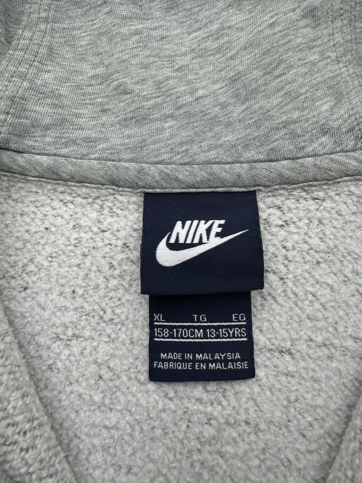 Nike × Vintage Nike zip hoodie vintage swoosh rap skate drill grey Size US S / EU 44-46 / 1 - 6 Thumbnail