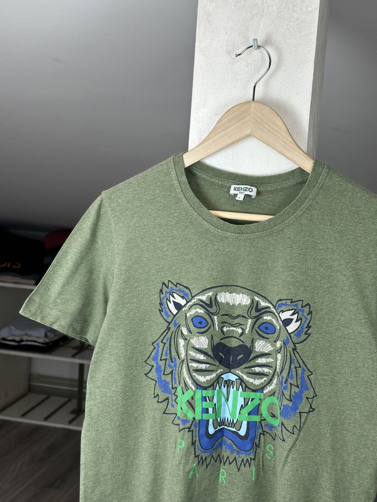 Kenzo Luxury Kenzo Tiger Logo Tee Vintage Green Size US L / EU 52-54 / 3 - 2 Thumbnail