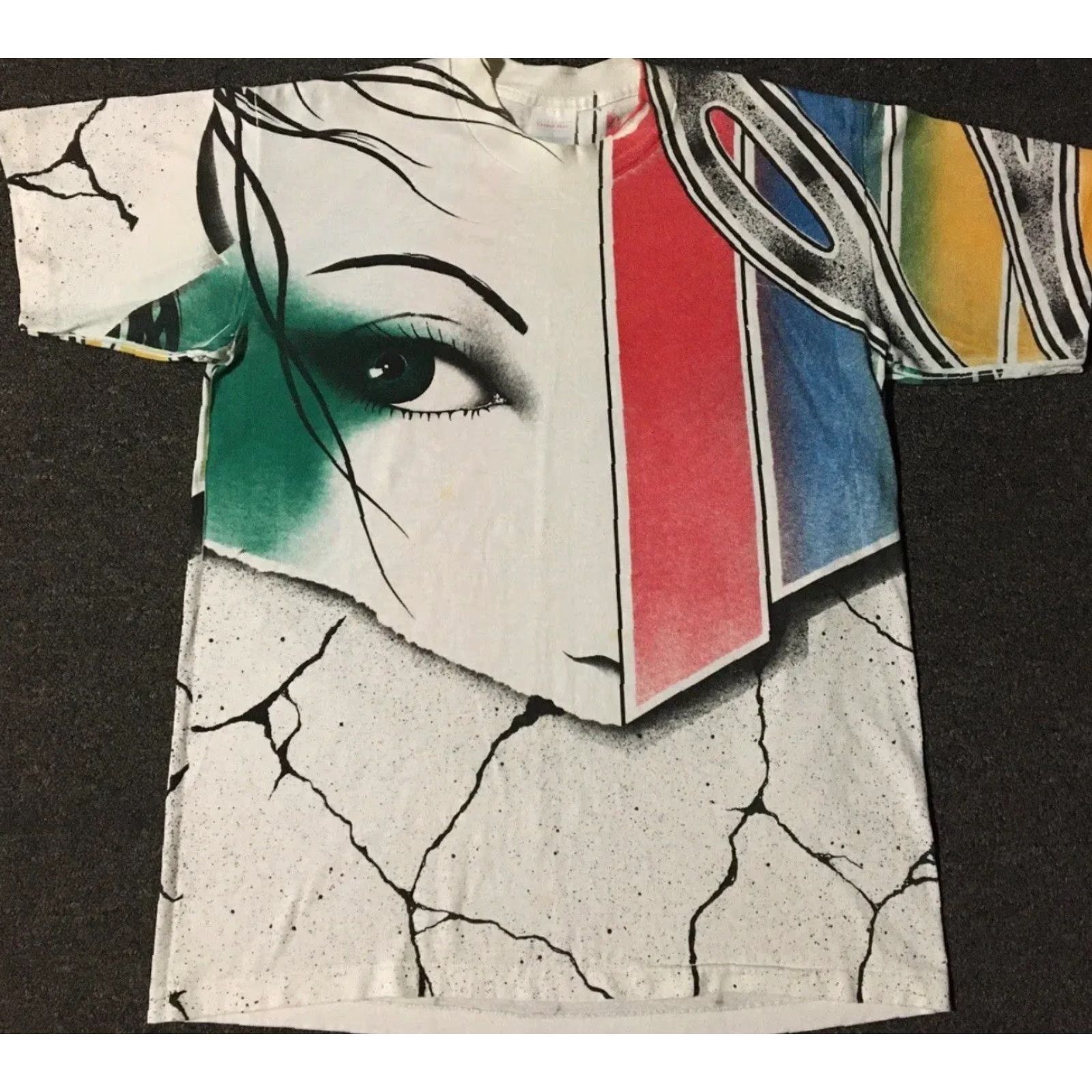 Vintage Vtg 90s Space Girl Abstract Art AOP Shirt M Single Stitch Vaporwave Grunge 80s Size US M / EU 48-50 / 2 - 2 Thumbnail