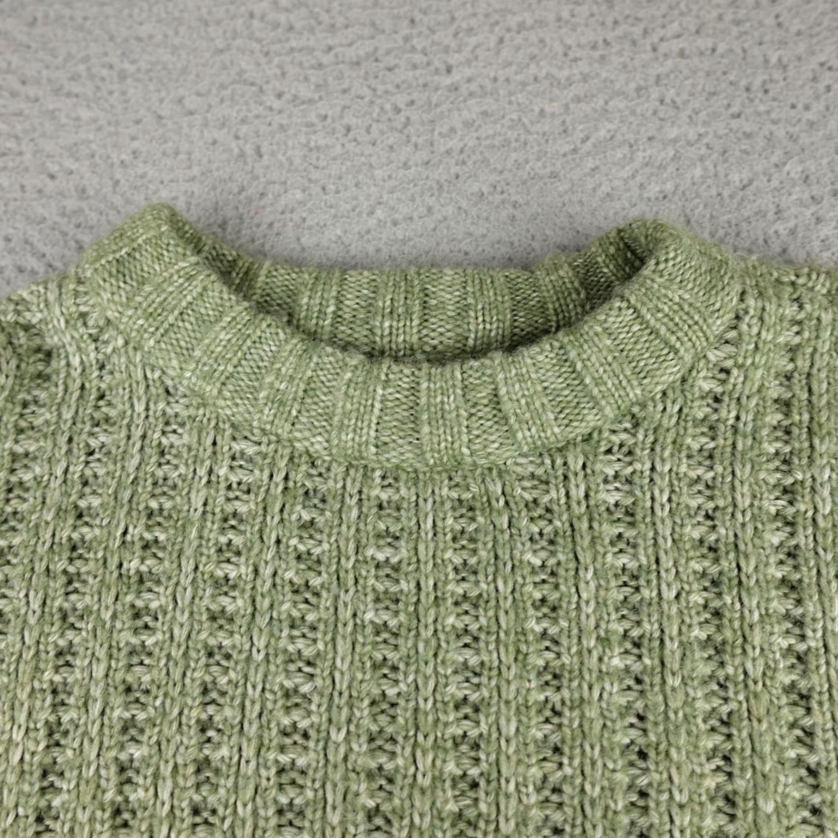 American Eagle Outfitters American Eagle Sweater Womens Medium Green Knit Crochet Crewneck Pullover Size M / US 6-8 / IT 42-44 - 5 Thumbnail