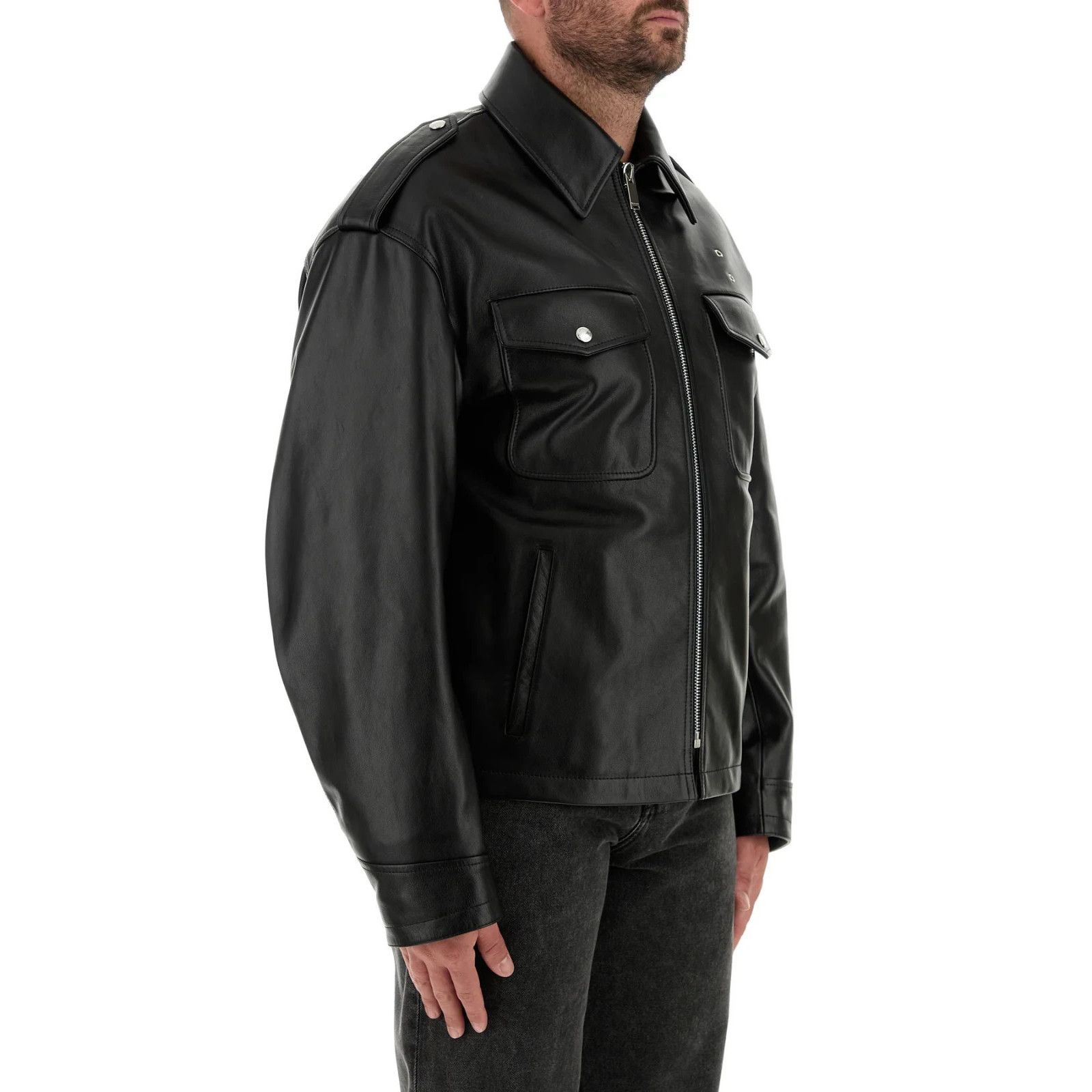 Alexander McQueen ALEXANDER MCQUEEN Black Leather Jacket New & Authentic (Men' Size US M / EU 48-50 / 2 - 3 Thumbnail